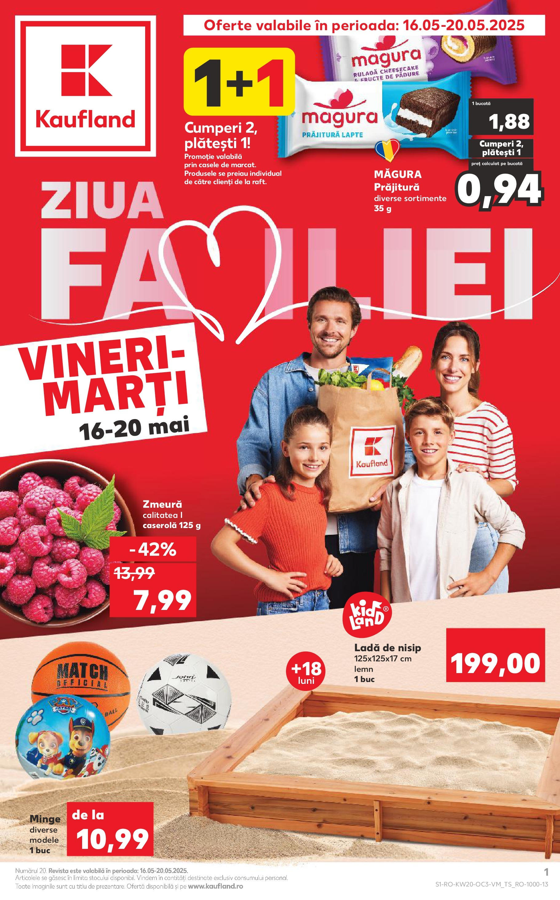 Kaufland - Catalog Kaufland până în data de 20.05.2025 15.05.2025 - Revista si Oferta | Pagină: 1 | Produse: Zmeură, Prăjitură, Lapte, Fructe
