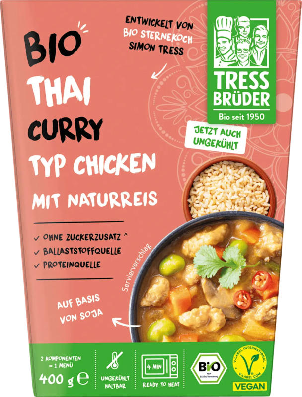 TRESSBRÜDER Thai Curry Typ Chicken mit Naturreis