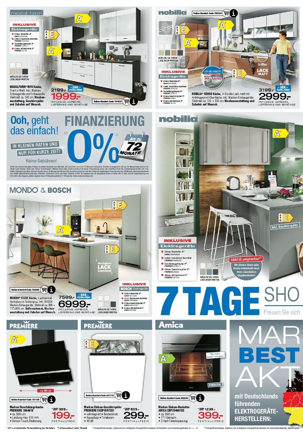 Ostermann - Möbel Ostermann: Neue Möbel wirken Wunder. (ab 23.05.2025) zum Blättern | Seite: 7 | Produkte: Kühlschrank, Pane, Backofen, Kuchen
