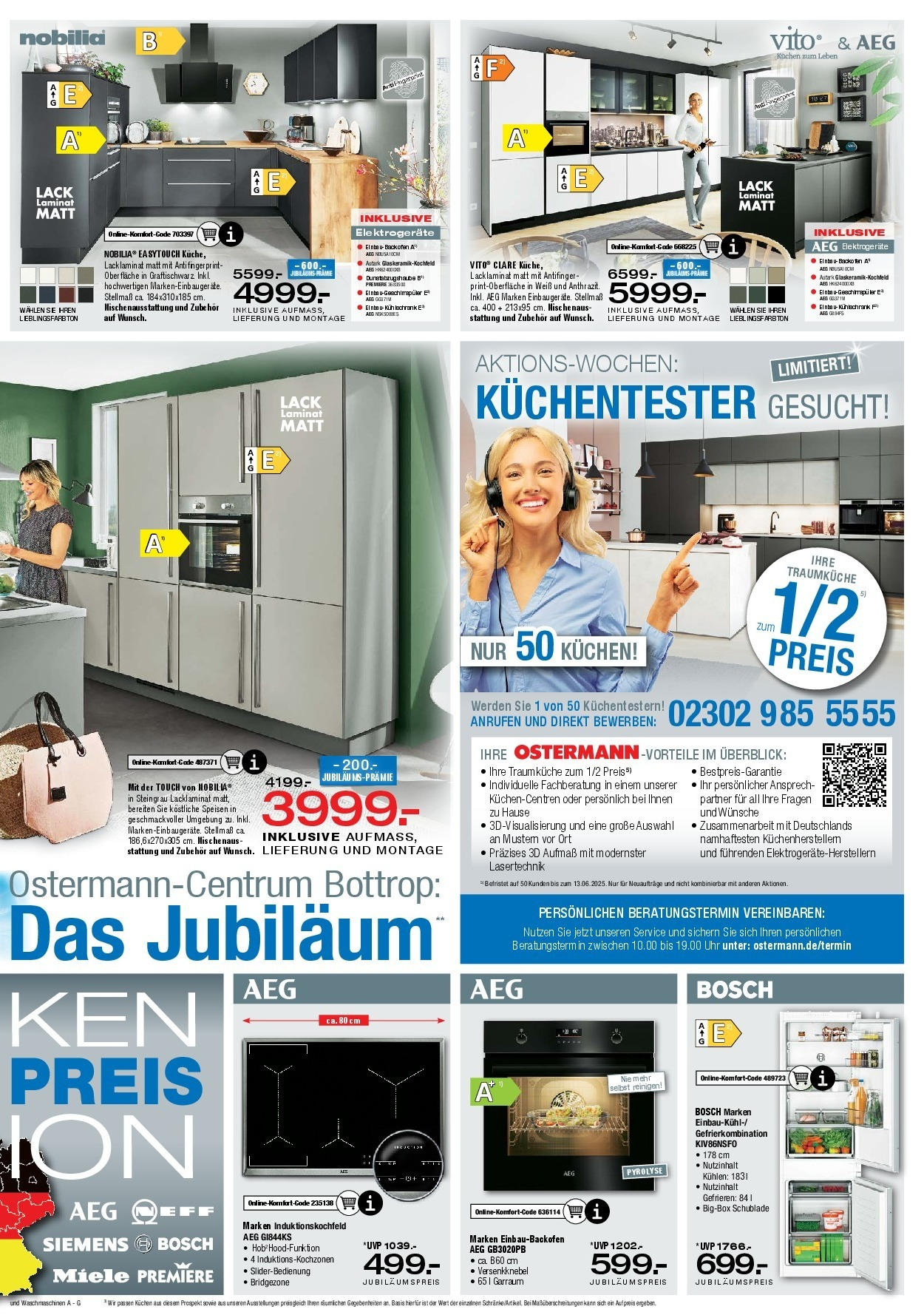 Ostermann - Möbel Ostermann: Neue Möbel wirken Wunder. (ab 16.05.2025) zum Blättern | Seite: 8 | Produkte: Miele, Siemens, Kühlschrank, Uhr