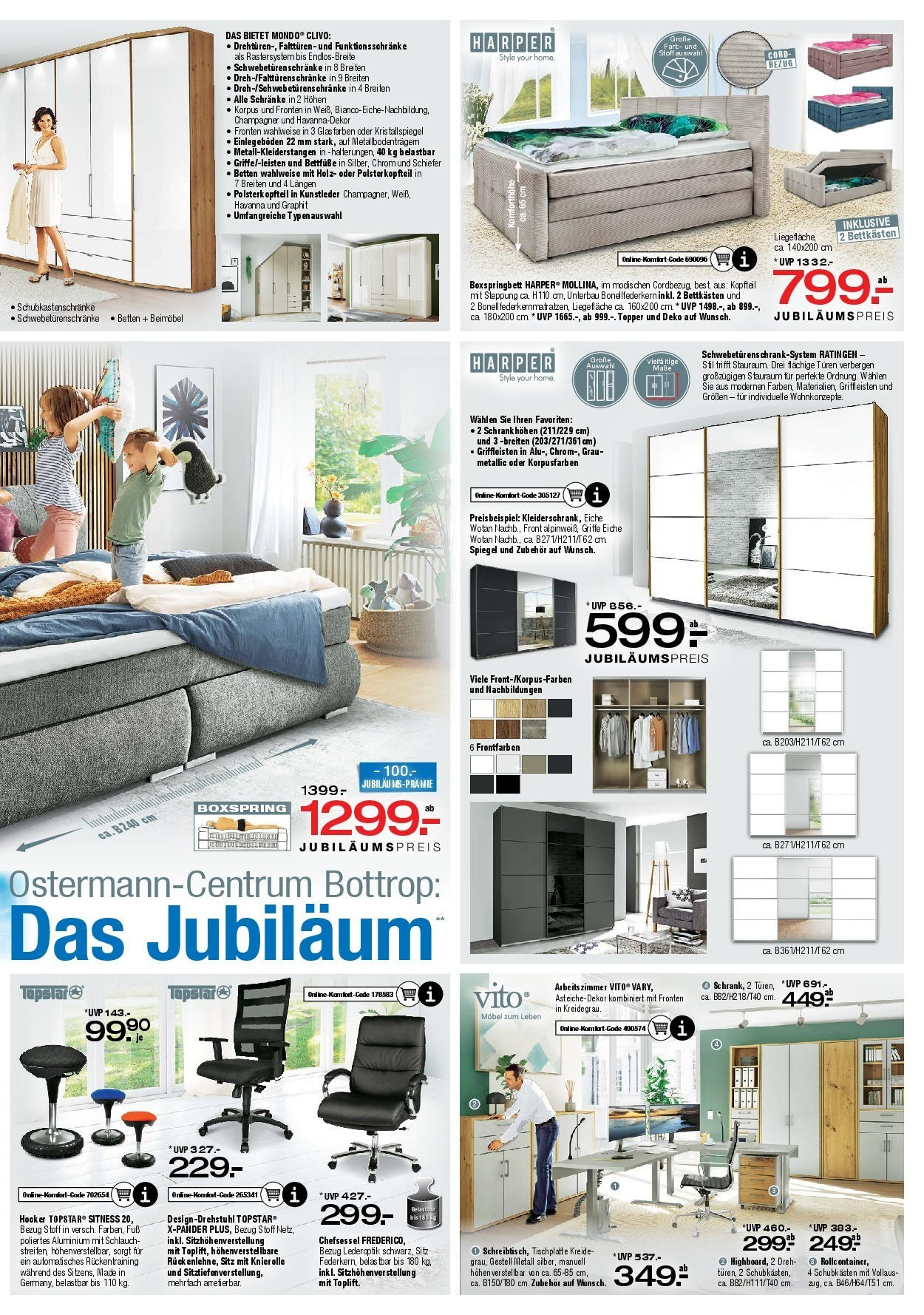 Ostermann - Möbel Ostermann: Neue Möbel wirken Wunder. (ab 16.05.2025) zum Blättern | Seite: 10 | Produkte: Hocker, Boxspringbett, Spiegel, Chefsessel