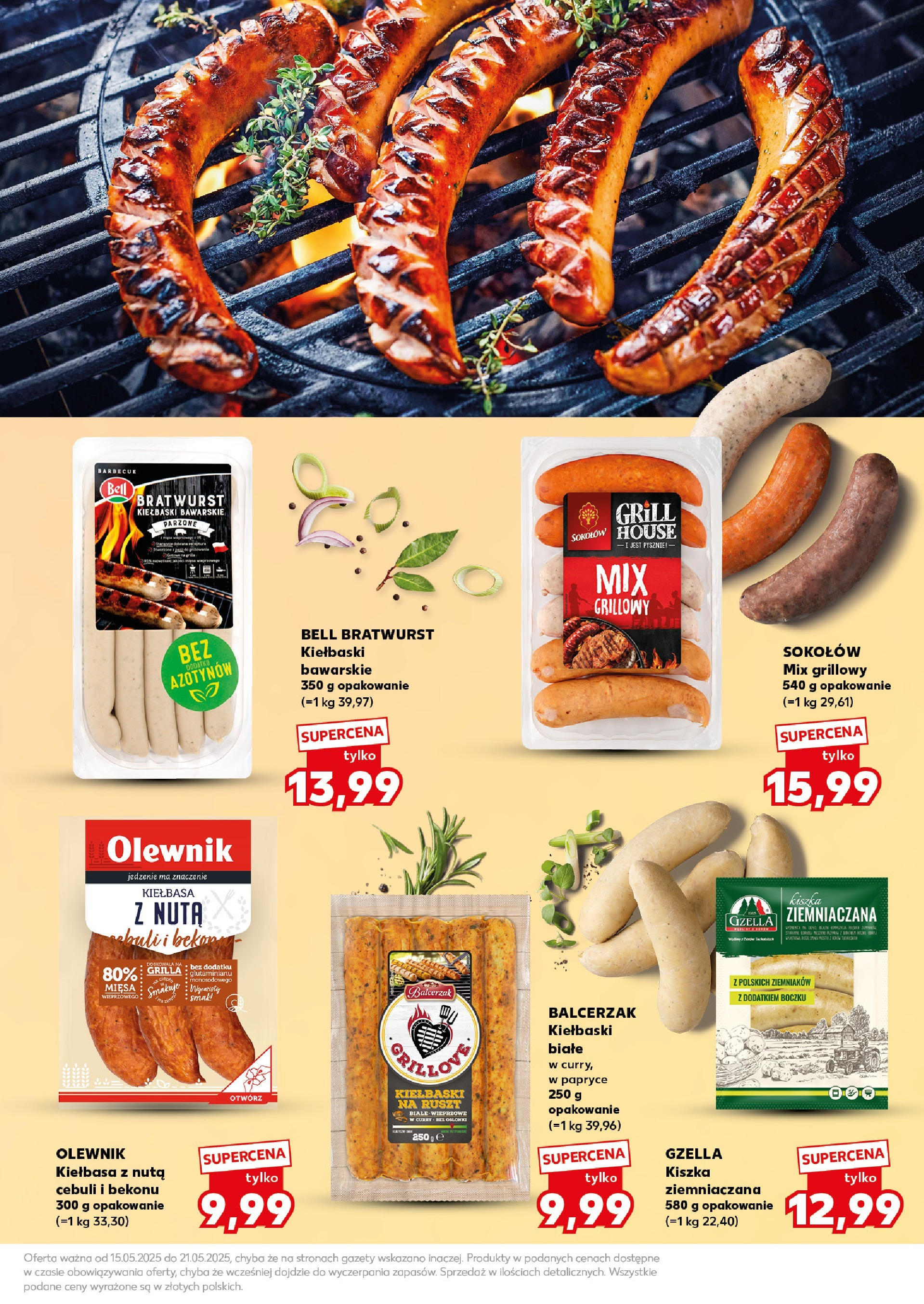 Kaufland gazetka - BBQ od 15.05.2025 - od jutra PDF | Strona: 5 | Produkty: Kiełbasa, Kiszka ziemniaczana, Grill, Ruszt