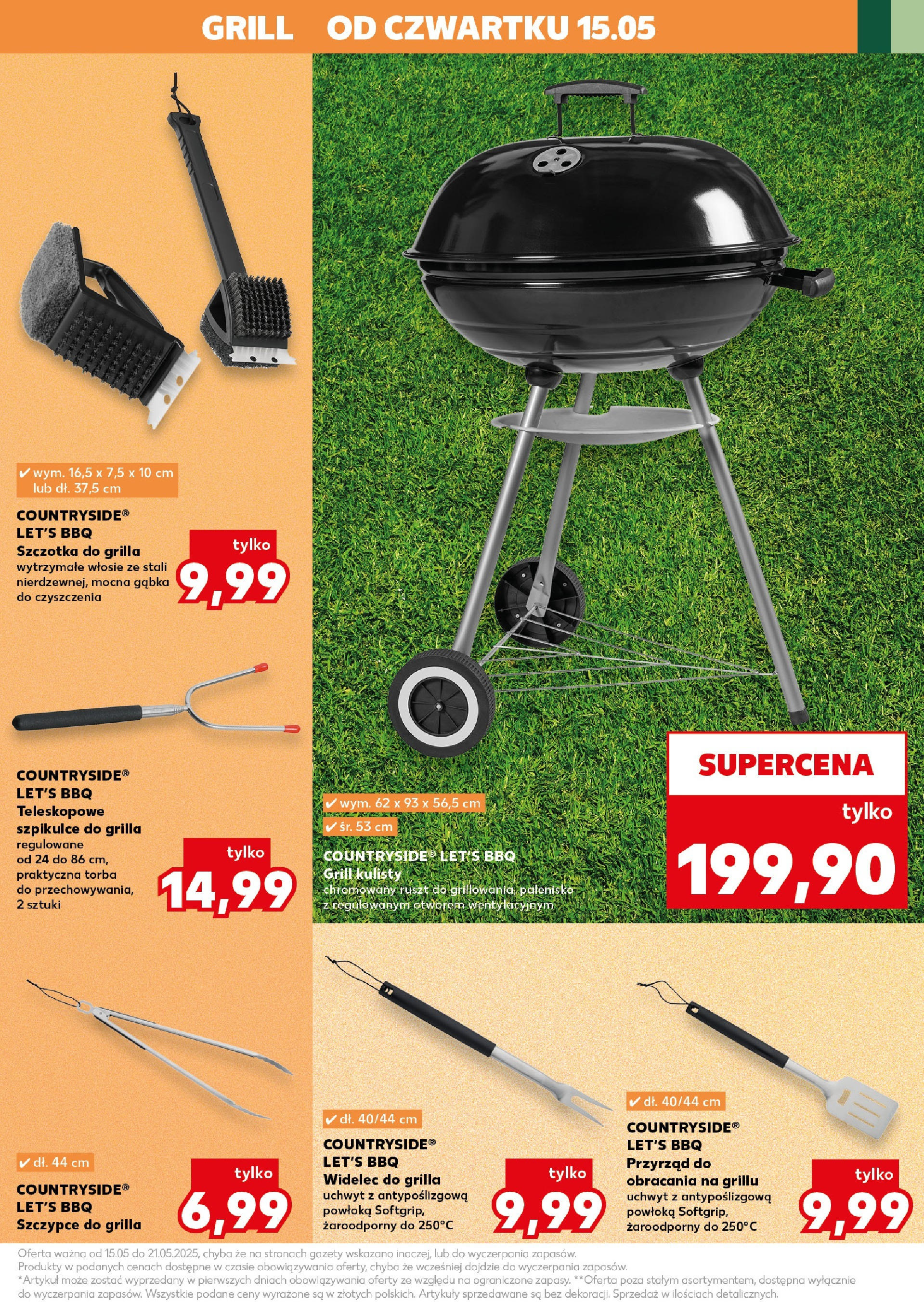Kaufland gazetka - BBQ od 15.05.2025 - od jutra PDF | Strona: 15 | Produkty: Grill, Ruszt, Szczotka, Gąbka