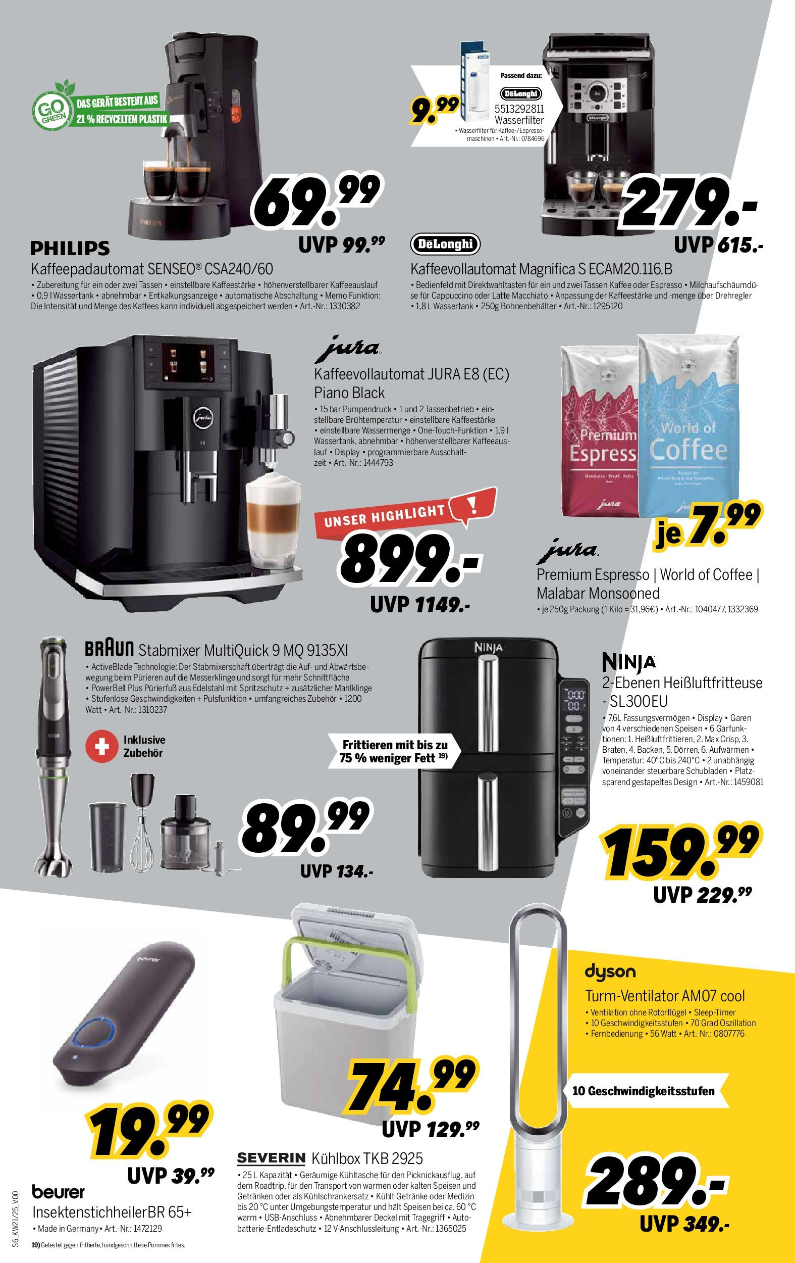 Medimax - MEDIMAX: Aktuelle Angebote (ab 15.05.2025) zum Blättern | Seite: 6 | Produkte: Jura, Kaffee, Kaffeevollautomat, Heißluftfritteuse