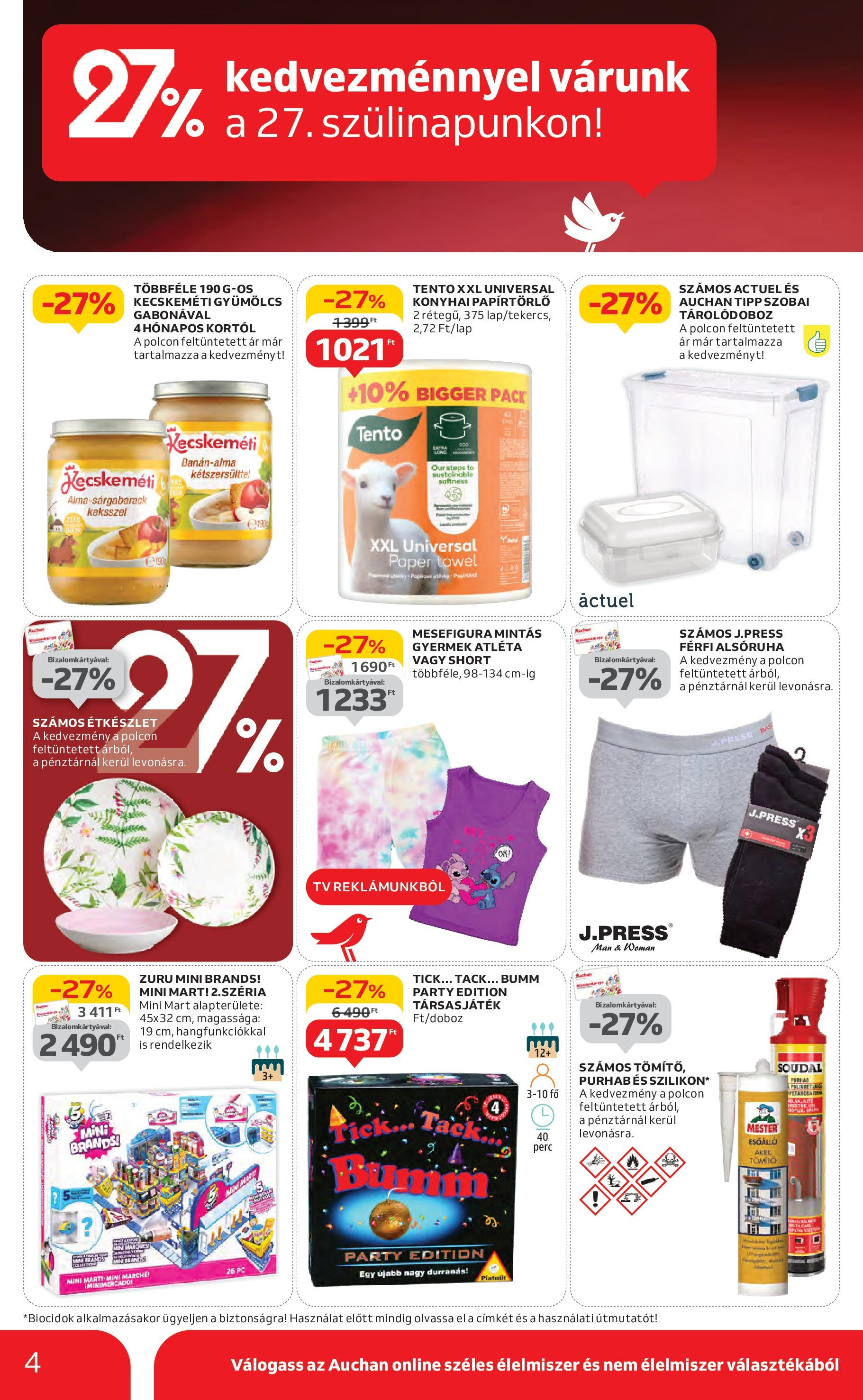 Akciós újság új Auchan - 2025.05.15. -tól/töl ⏳ | Oldal: 4 | Termékek: PC, Gyümölcs, Papírtörlő, Étkészlet Auchan Akciós újság - 2025.05.15. -tól/töl > akció, lapozható szórólap 🛍️ | Oldal: 4 | Termékek: PC, Gyümölcs, Papírtörlő, Étkészlet