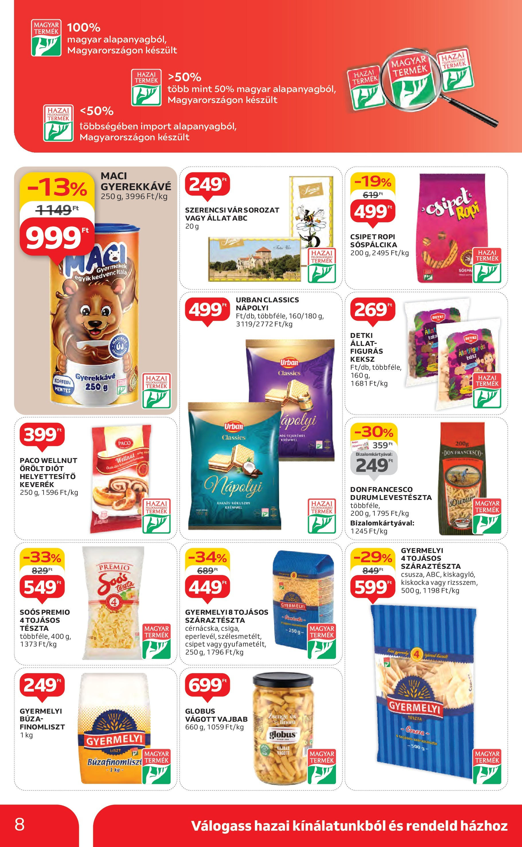 Akciós újság új Auchan - 2025.05.15. -tól/töl ⏳ | Oldal: 8 | Termékek: Tészta, Száraztészta, Ropi, Keksz Auchan Akciós újság - 2025.05.15. -tól/töl > akció, lapozható szórólap 🛍️ | Oldal: 8 | Termékek: Tészta, Száraztészta, Ropi, Keksz