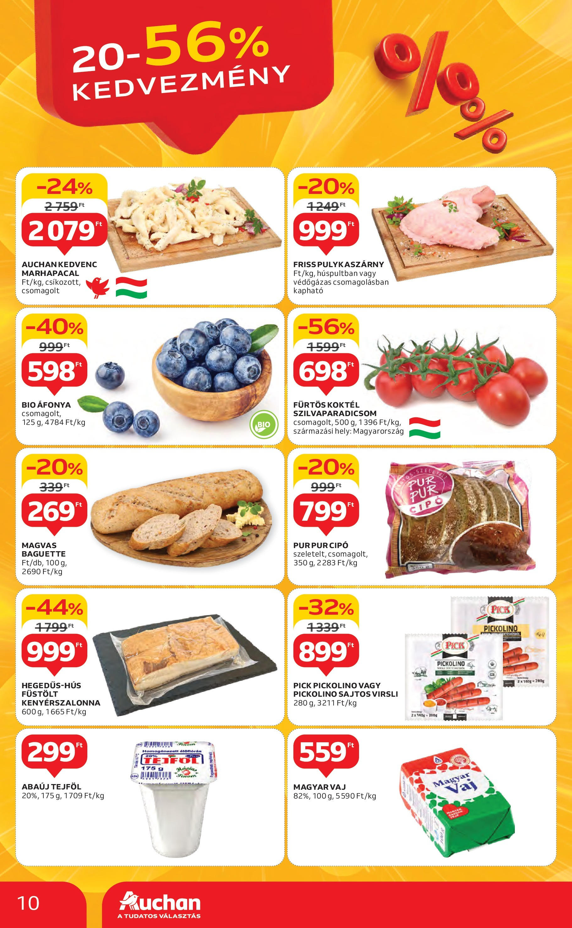Akciós újság új Auchan - 2025.05.15. -tól/töl ⏳ | Oldal: 10 | Termékek: Pulykaszárny, Áfonya, Pick, Bacon Auchan Akciós újság - 2025.05.15. -tól/töl > akció, lapozható szórólap 🛍️ | Oldal: 10 | Termékek: Pulykaszárny, Áfonya, Pick, Bacon
