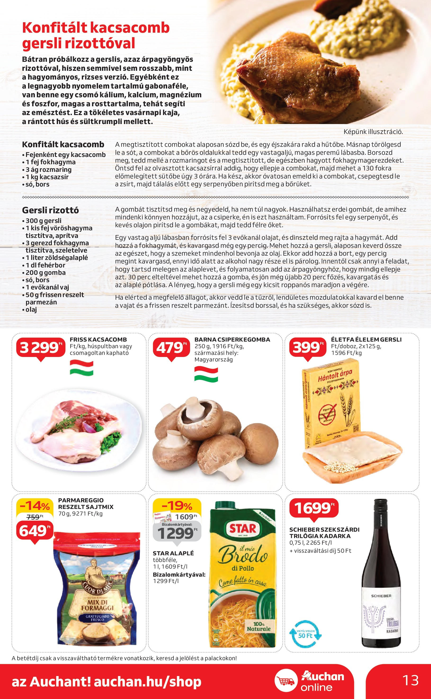 Akciós újság új Auchan - 2025.05.15. -tól/töl ⏳ | Oldal: 13 | Termékek: Csiperkegomba, Kacsacomb, Olaj, Kacsazsir Auchan Akciós újság - 2025.05.15. -tól/töl > akció, lapozható szórólap 🛍️ | Oldal: 13 | Termékek: Csiperkegomba, Kacsacomb, Olaj, Kacsazsir
