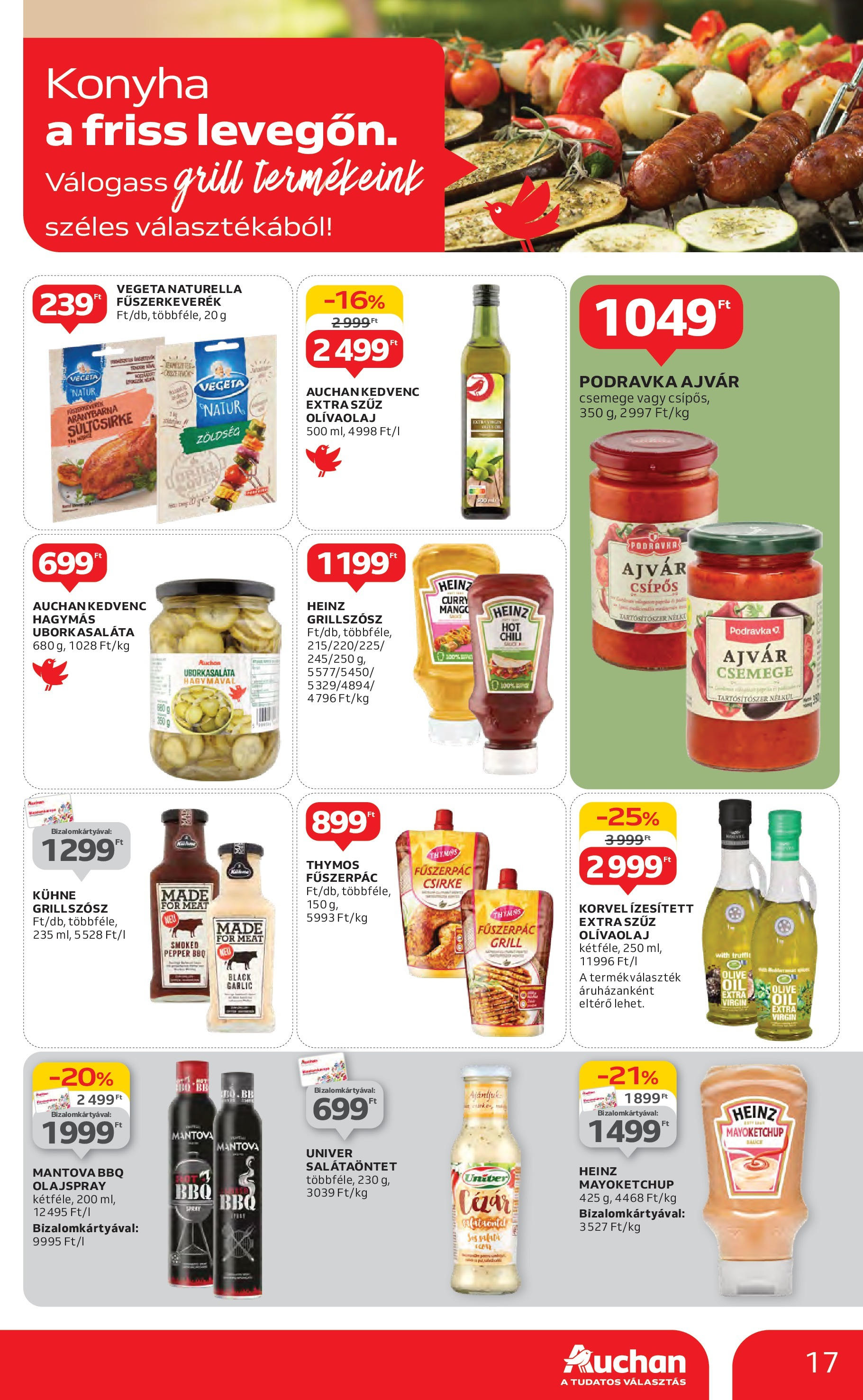 Akciós újság új Auchan - 2025.05.15. -tól/töl ⏳ | Oldal: 17 | Termékek: Vegeta, Fűszerkeverék, Zöldség, Olívaolaj Auchan Akciós újság - 2025.05.15. -tól/töl > akció, lapozható szórólap 🛍️ | Oldal: 17 | Termékek: Vegeta, Fűszerkeverék, Zöldség, Olívaolaj