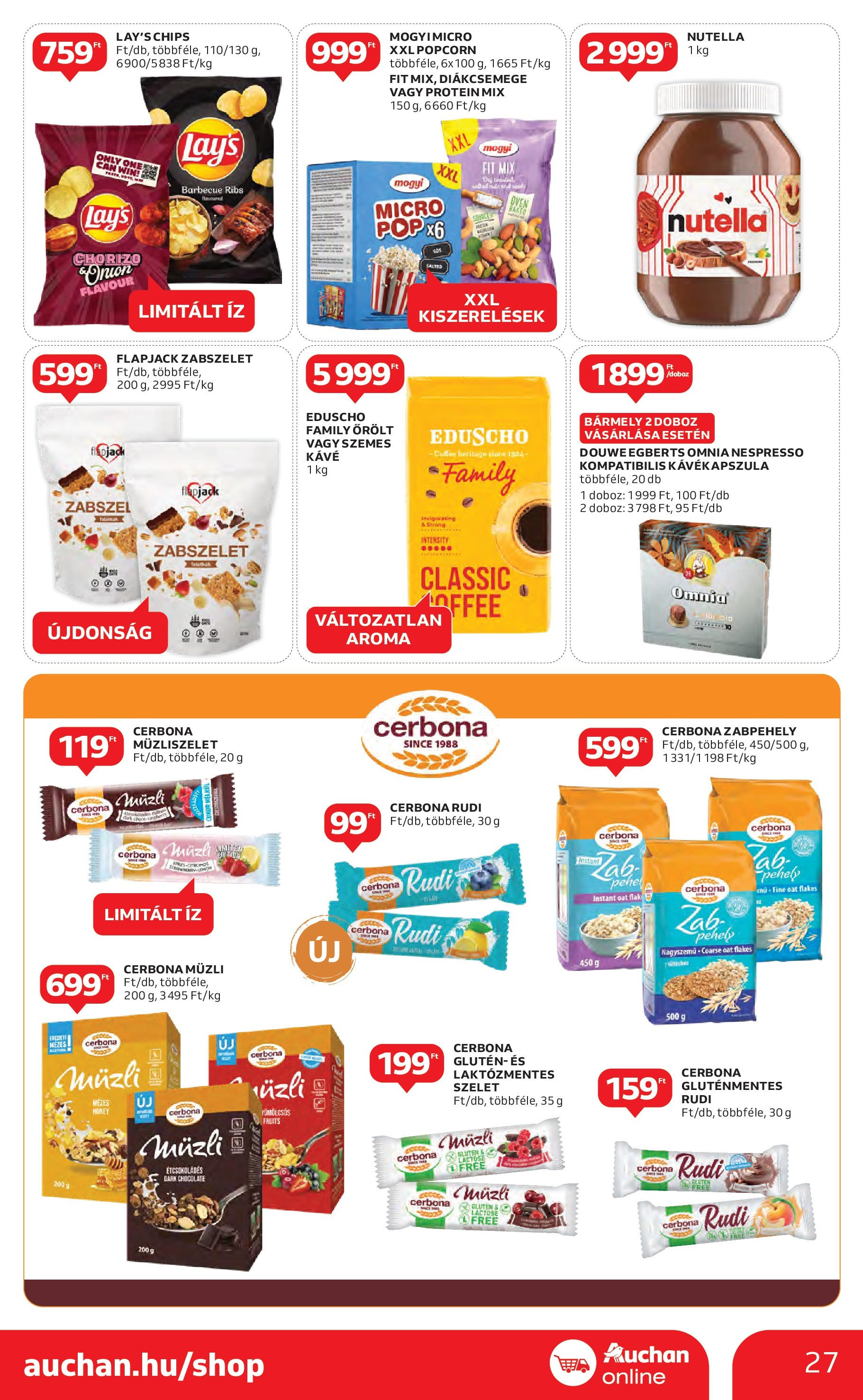 Akciós újság új Auchan - 2025.05.15. -tól/töl ⏳ | Oldal: 27 | Termékek: Chips, Diákcsemege, Chorizo, Gluténmentes Auchan Akciós újság - 2025.05.15. -tól/töl > akció, lapozható szórólap 🛍️ | Oldal: 27 | Termékek: Chips, Diákcsemege, Chorizo, Gluténmentes