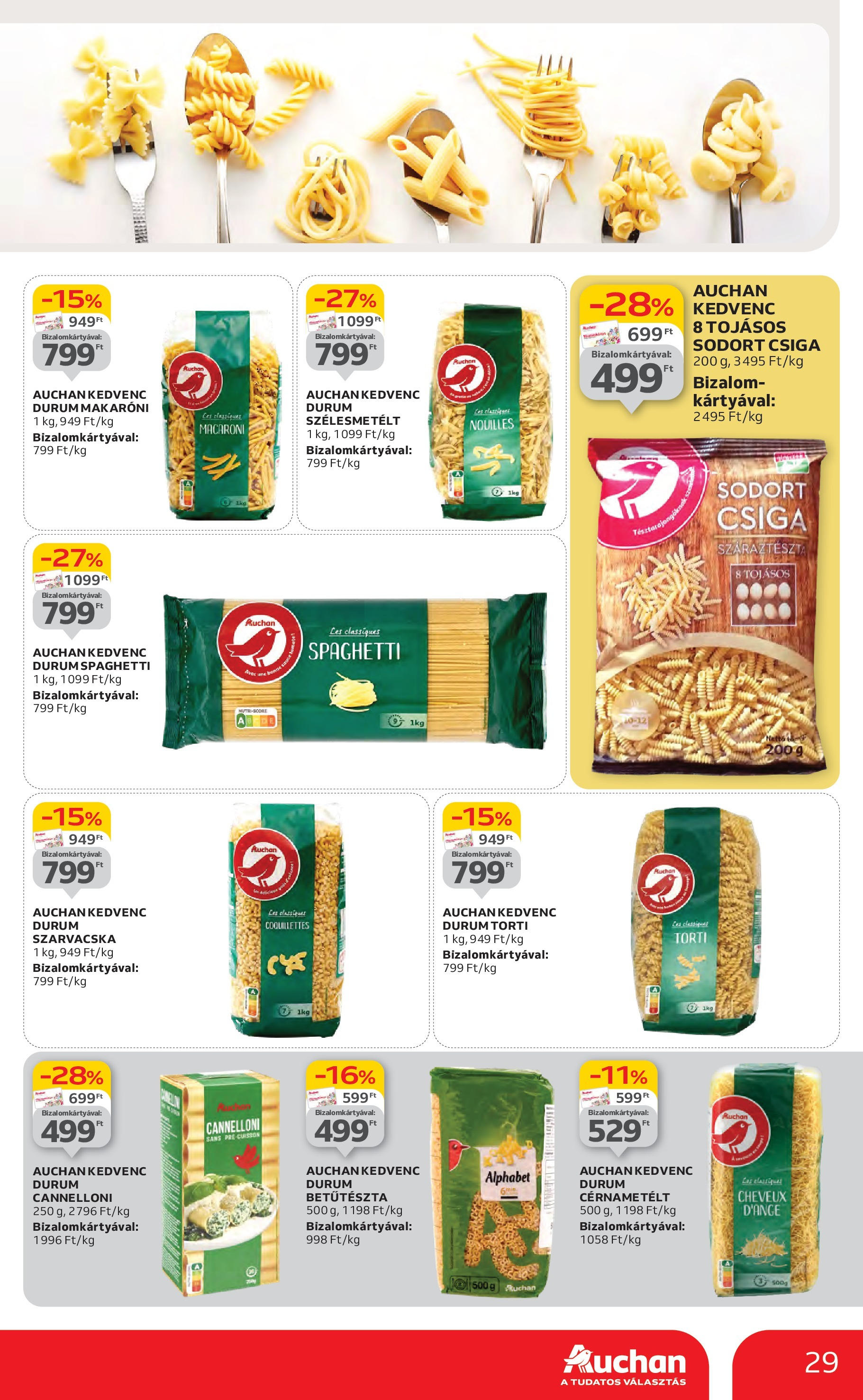 Akciós újság új Auchan - 2025.05.15. -tól/töl ⏳ | Oldal: 29 | Termékek: Cannelloni, Száraztészta, Cérnametélt Auchan Akciós újság - 2025.05.15. -tól/töl > akció, lapozható szórólap 🛍️ | Oldal: 29 | Termékek: Cannelloni, Száraztészta, Cérnametélt