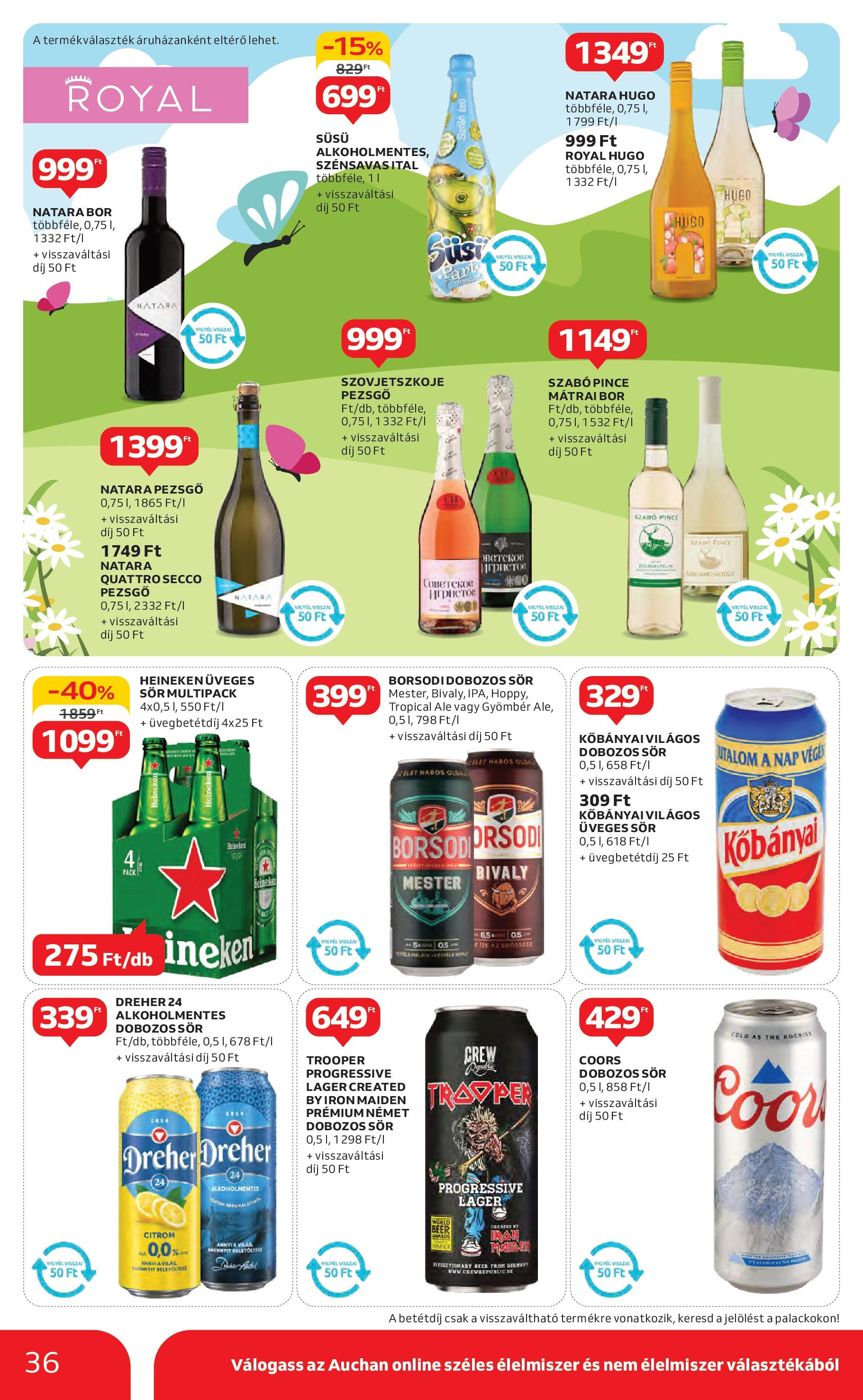 Akciós újság új Auchan - 2025.05.15. -tól/töl ⏳ | Oldal: 36 | Termékek: Heineken, Dobozos sör, Bor, Citrom Auchan Akciós újság - 2025.05.15. -tól/töl > akció, lapozható szórólap 🛍️ | Oldal: 36 | Termékek: Heineken, Dobozos sör, Bor, Citrom