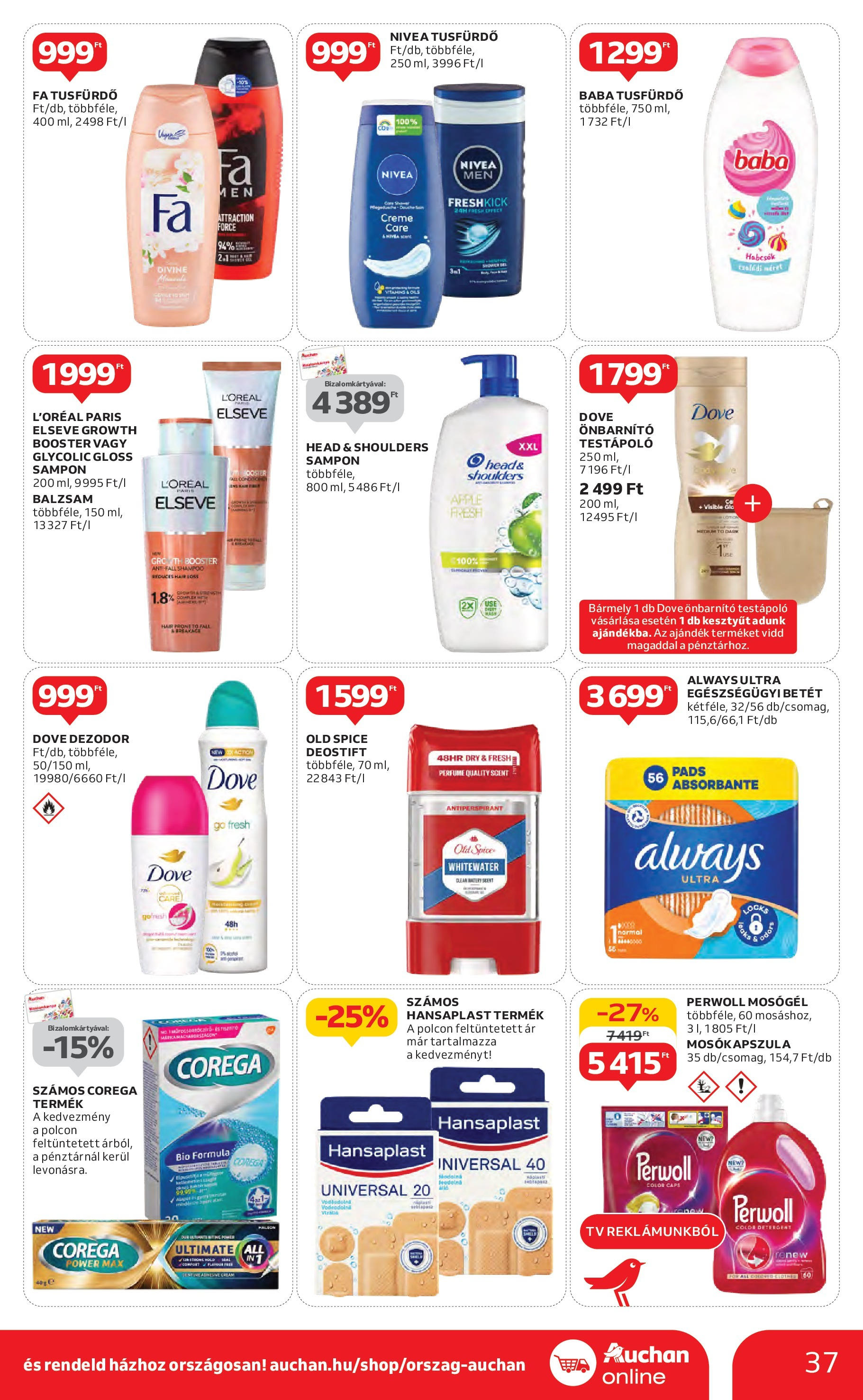 Akciós újság új Auchan - 2025.05.15. -tól/töl ⏳ | Oldal: 37 | Termékek: Old spice, Mosógél, Mosókapszula, Sampon Auchan Akciós újság - 2025.05.15. -tól/töl > akció, lapozható szórólap 🛍️ | Oldal: 37 | Termékek: Old spice, Mosógél, Mosókapszula, Sampon