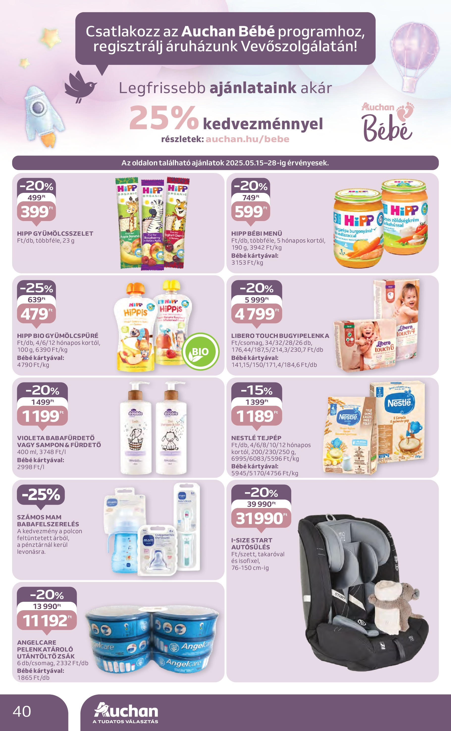 Akciós újság új Auchan - 2025.05.15. -tól/töl ⏳ | Oldal: 40 | Termékek: Sampon Auchan Akciós újság - 2025.05.15. -tól/töl > akció, lapozható szórólap 🛍️ | Oldal: 40 | Termékek: Sampon