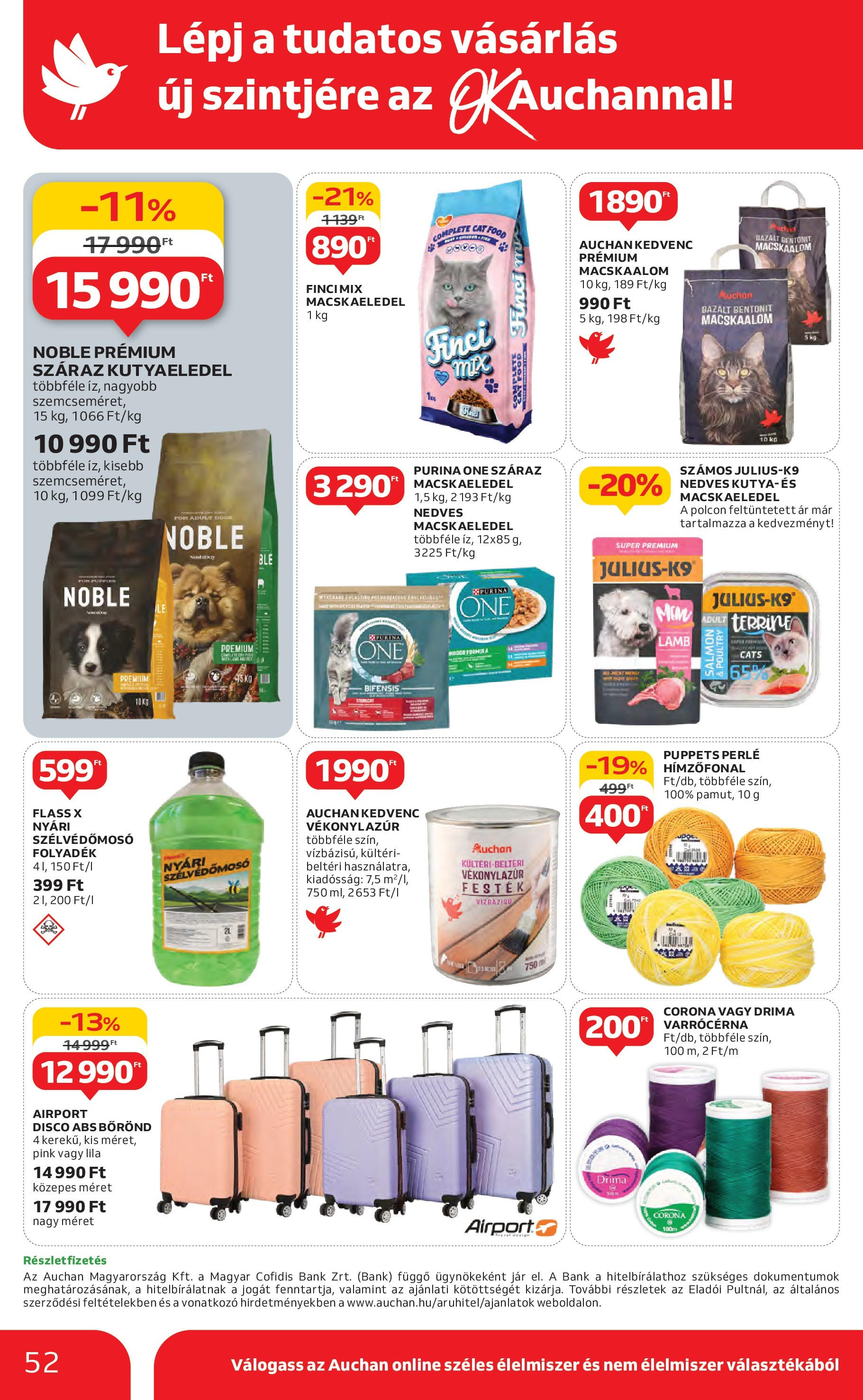 Akciós újság új Auchan - 2025.05.15. -tól/töl ⏳ | Oldal: 52 | Termékek: Macskaalom, Kutyaeledel, Purina one, Festék Auchan Akciós újság - 2025.05.15. -tól/töl > akció, lapozható szórólap 🛍️ | Oldal: 52 | Termékek: Macskaalom, Kutyaeledel, Purina one, Festék