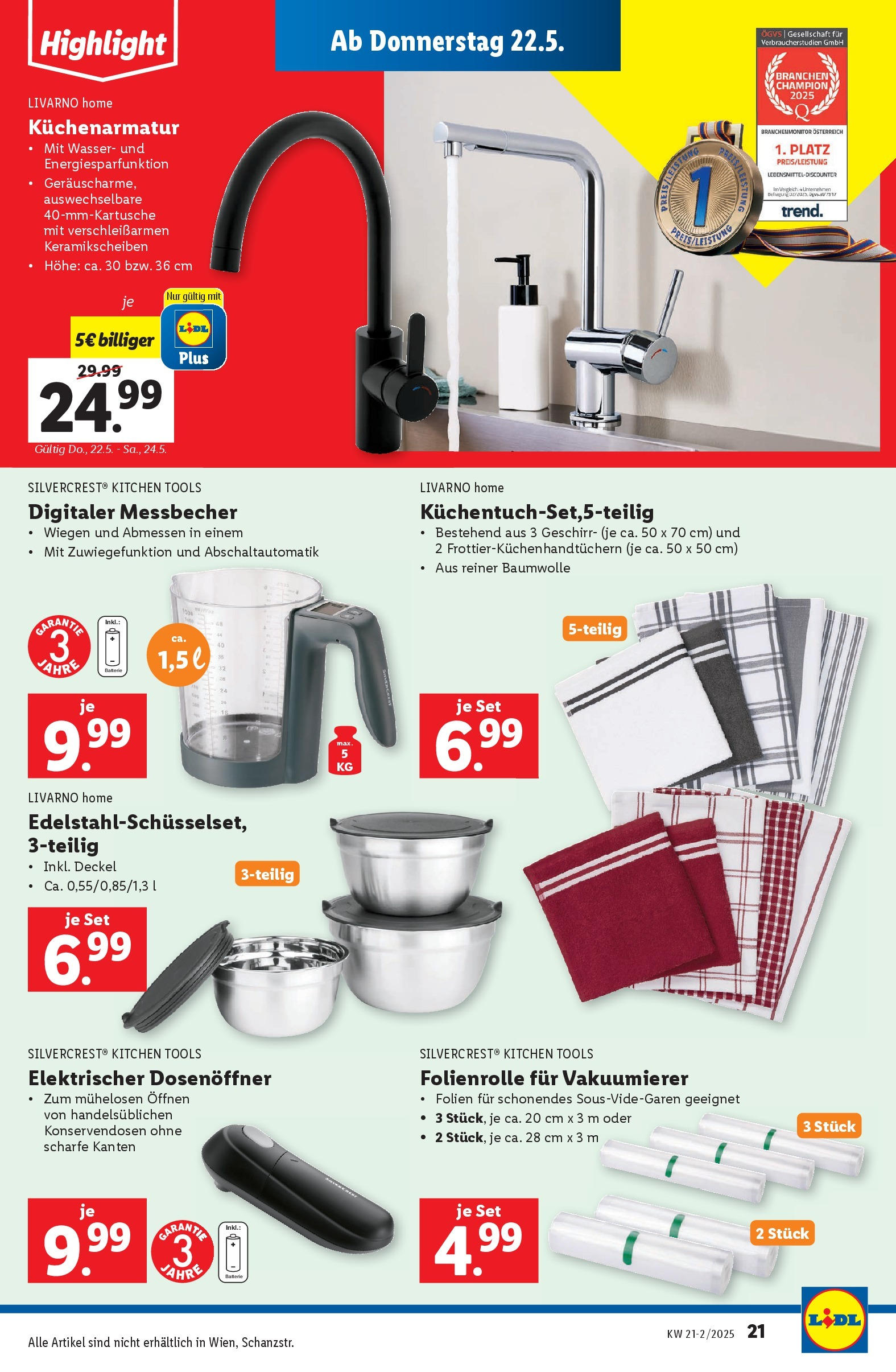 Lidl Flugblatt - Wien, Langenzersdorf, St. Pölten ab 21.05.2025 ✳️ Angebote ab donnerstag | Seite: 23 | Produkte: Wasser Lidl Flugblatt - Wien, Langenzersdorf, St. Pölten ab 21.05.2025 - Angebote ab donnerstag | Seite: 23 | Produkte: Wasser
