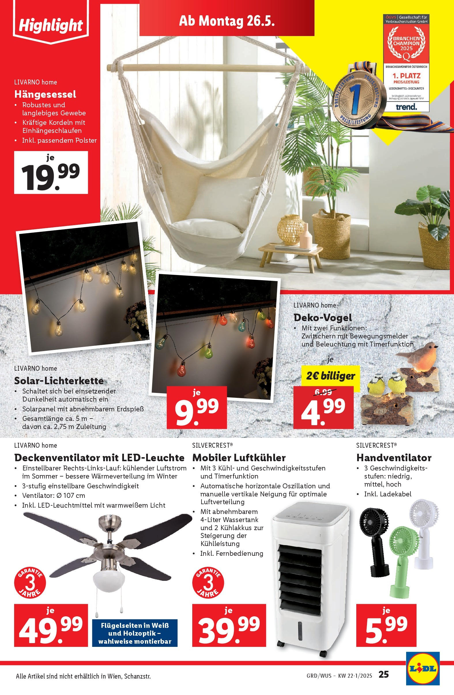 Lidl Flugblatt - Wien, Langenzersdorf, St. Pölten ab 21.05.2025 ✳️ Angebote ab donnerstag | Seite: 27 | Produkte: Ventilator Lidl Flugblatt - Wien, Langenzersdorf, St. Pölten ab 21.05.2025 - Angebote ab donnerstag | Seite: 27 | Produkte: Ventilator