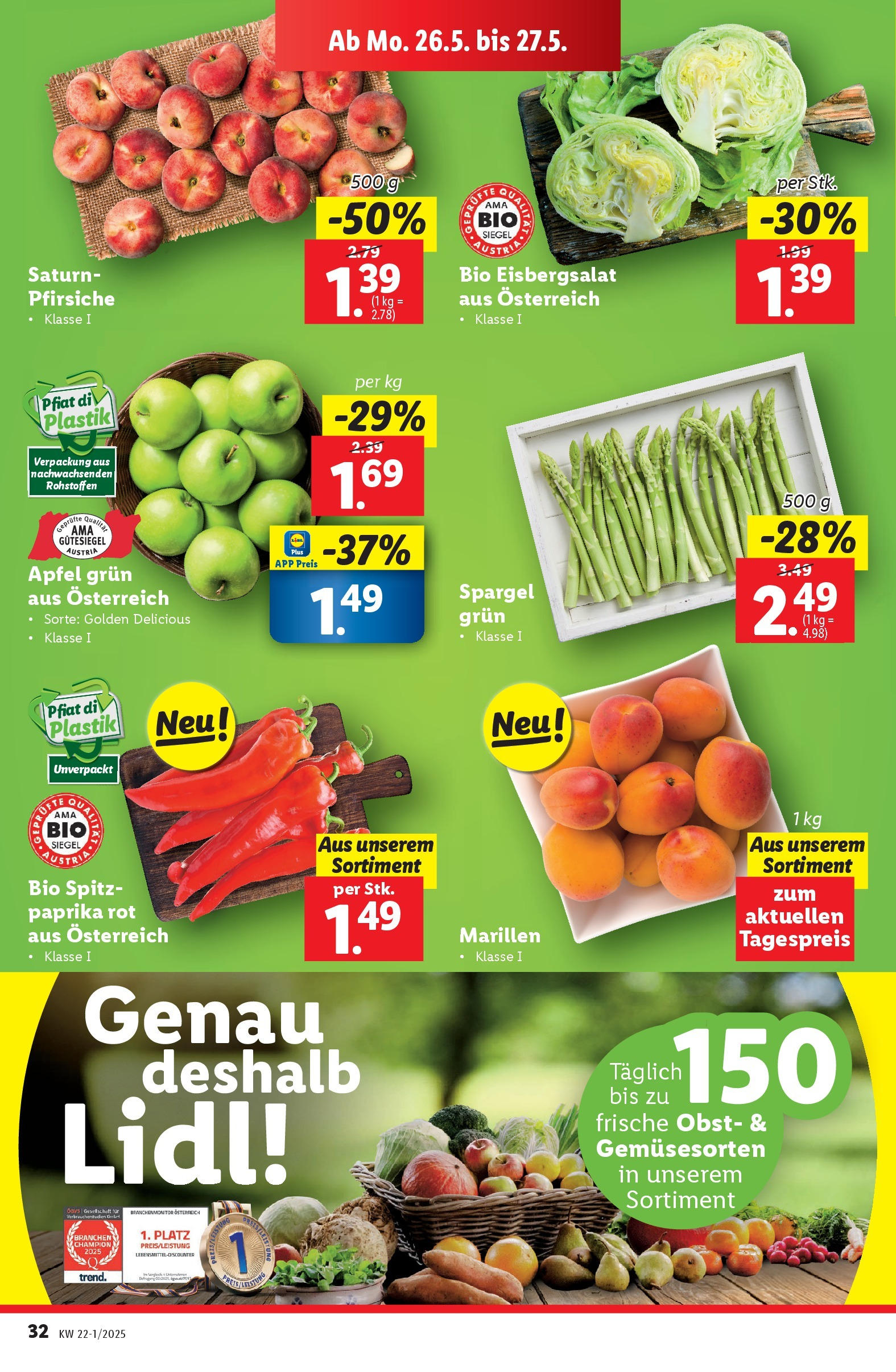Lidl Flugblatt - Wien, Langenzersdorf, St. Pölten ab 21.05.2025 ✳️ Angebote ab donnerstag | Seite: 36 | Produkte: Obst, Äpfel Lidl Flugblatt - Wien, Langenzersdorf, St. Pölten ab 21.05.2025 - Angebote ab donnerstag | Seite: 36 | Produkte: Obst, Äpfel