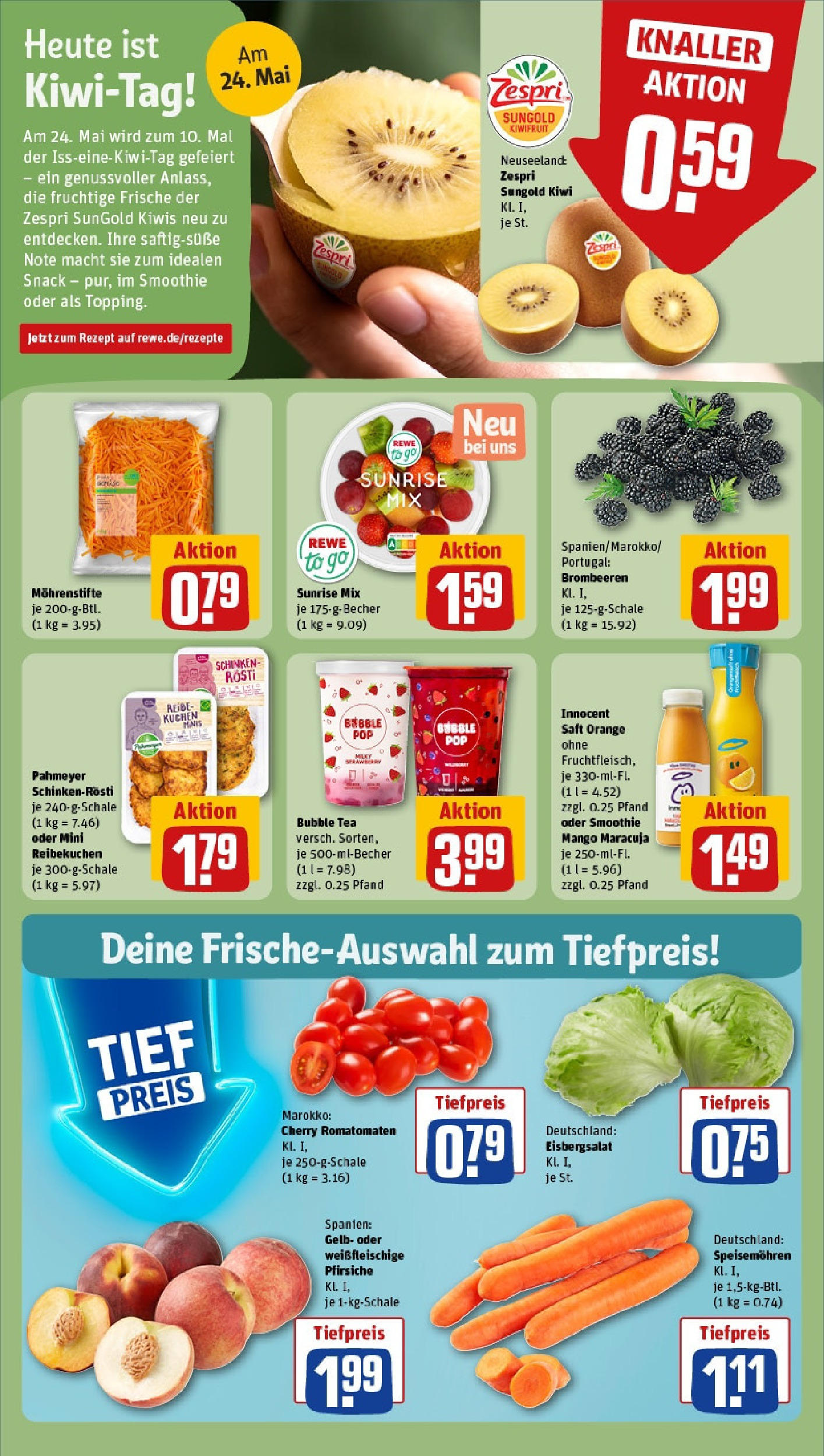 Rewe - Rewe: Wochenangebote (ab 18.05.2025) zum Blättern » Angebote | Seite: 6 | Produkte: Eisbergsalat, Schinken, Saft, Kiwi Rewe - Rewe: Wochenangebote (ab 18.05.2025) zum Blättern » Angebote | Seite: 6 | Produkte: Eisbergsalat, Schinken, Saft, Kiwi