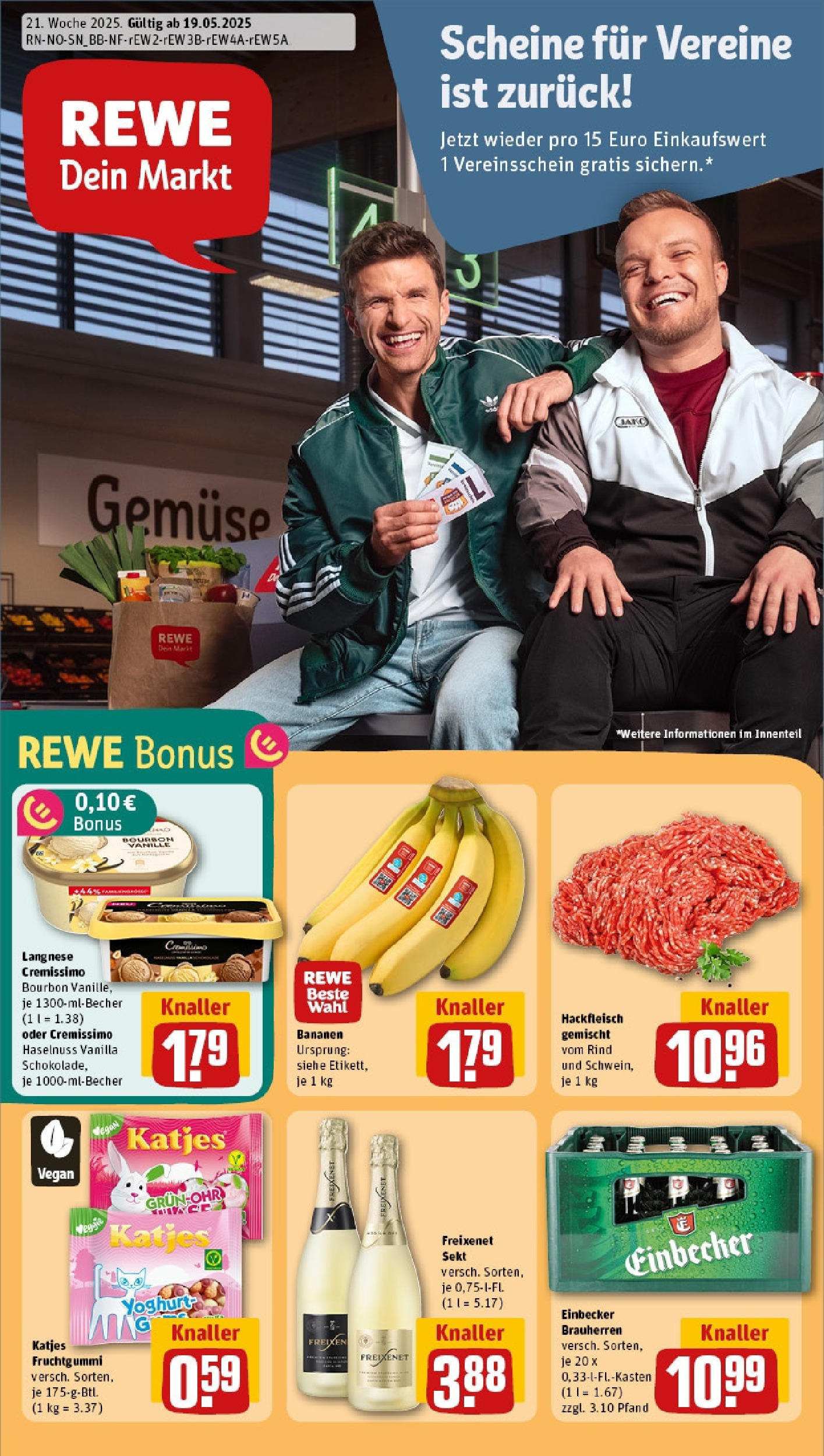 Rewe - Rewe: Wochenangebote (ab 18.05.2025) zum Blättern » Angebote | Seite: 1 | Produkte: Langnese, Freixenet, Bourbon, Hackfleisch Rewe - Rewe: Wochenangebote (ab 18.05.2025) zum Blättern » Angebote | Seite: 1 | Produkte: Langnese, Freixenet, Bourbon, Hackfleisch