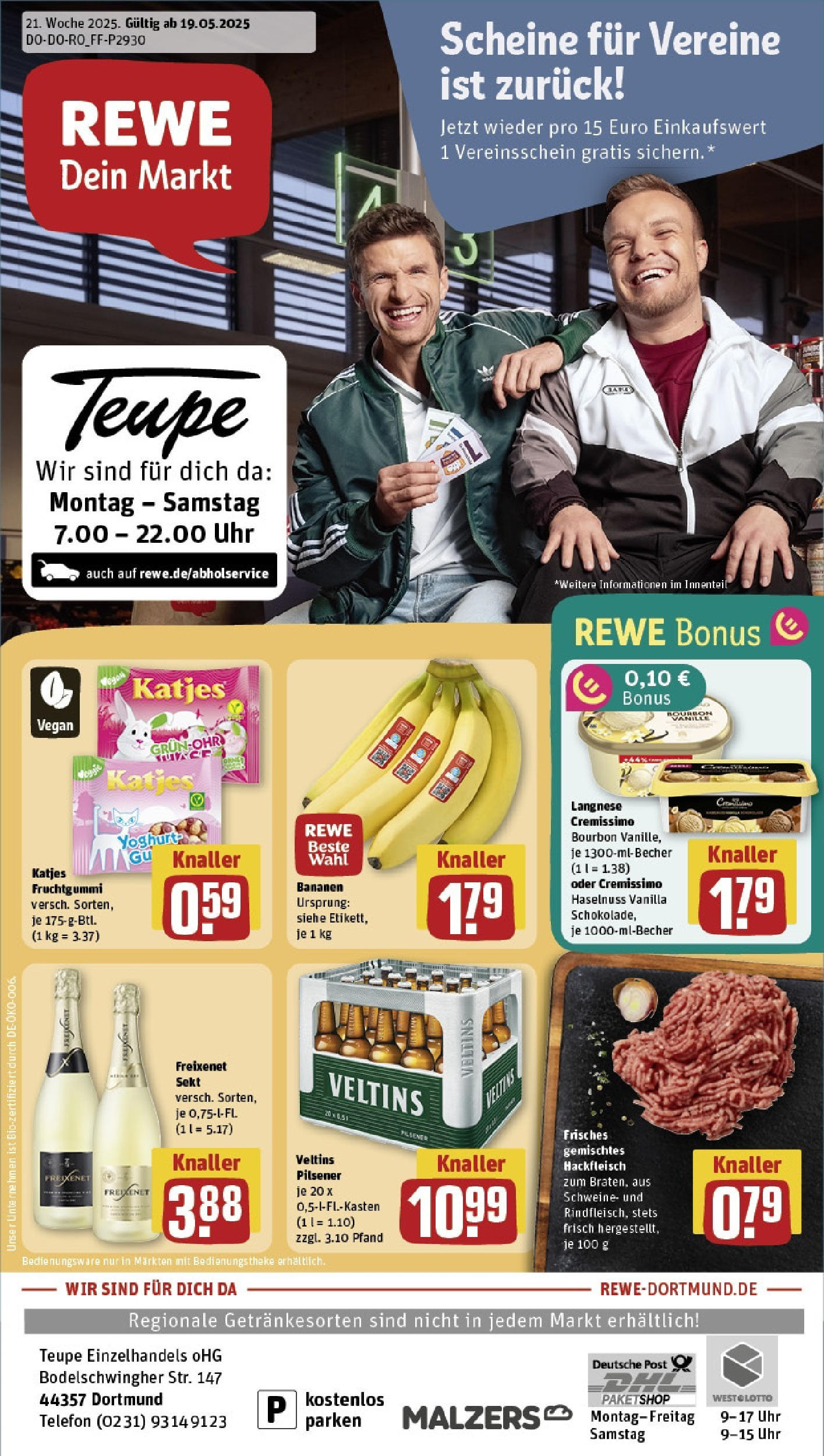 REWE Prospekt ab 19.05.2025 nächste Woche - Dortmund Vorschau von dem Prospekt des Geschäftes Rewe, gültig ab dem 19.05.2025