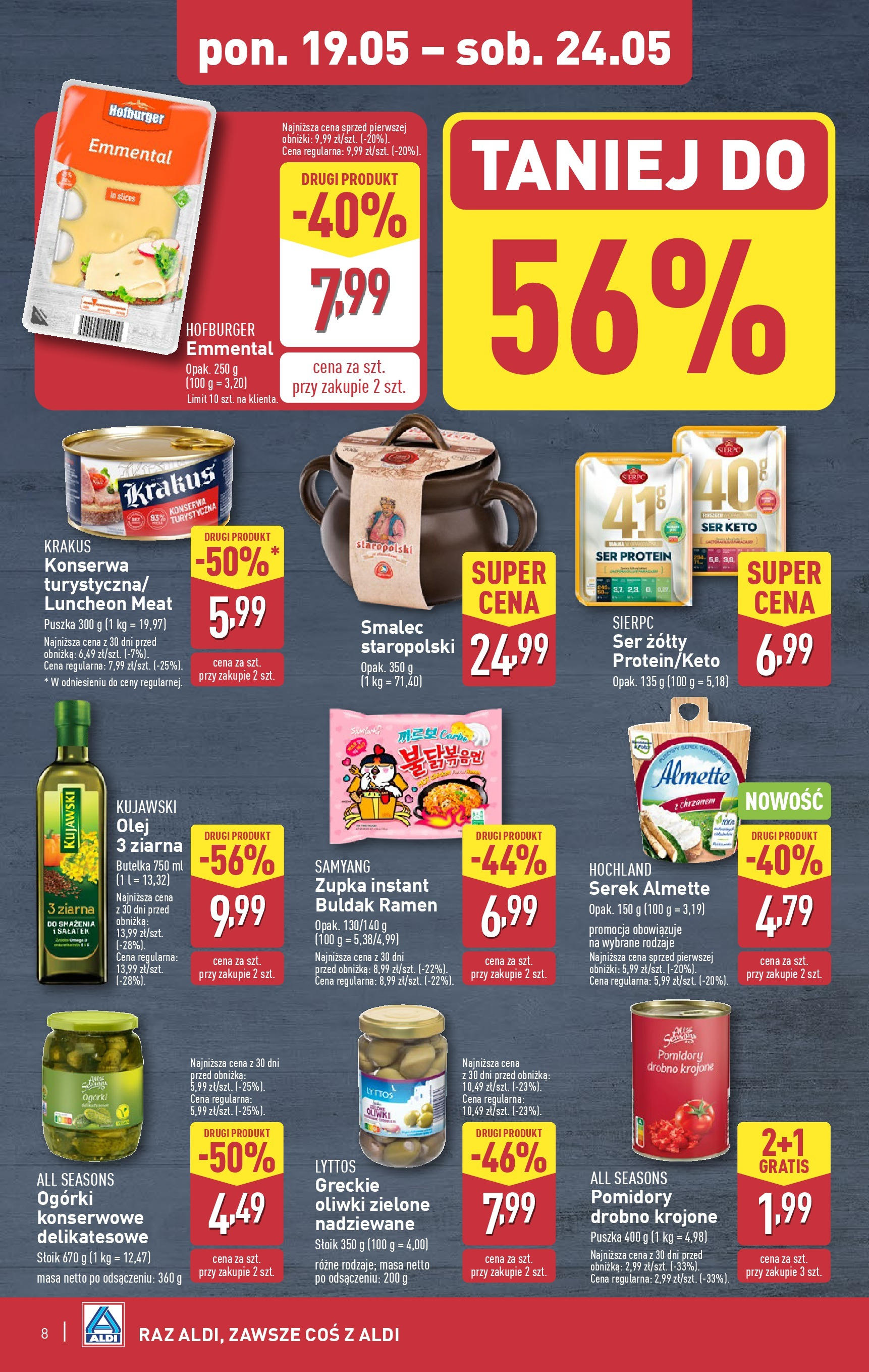 Aldi - Aldi Gazetka Cała wazna do 24.05 od 18.05.2025 | Nowa PDF gazetka | Strona: 8 | Produkty: Oliwki zielone, Ser, Pomidory, Ogórki Aldi - Aldi Gazetka Cała wazna do 24.05 od 18.05.2025 - Ulotka PDF, promocje | Strona: 8 | Produkty: Oliwki zielone, Ser, Pomidory, Ogórki