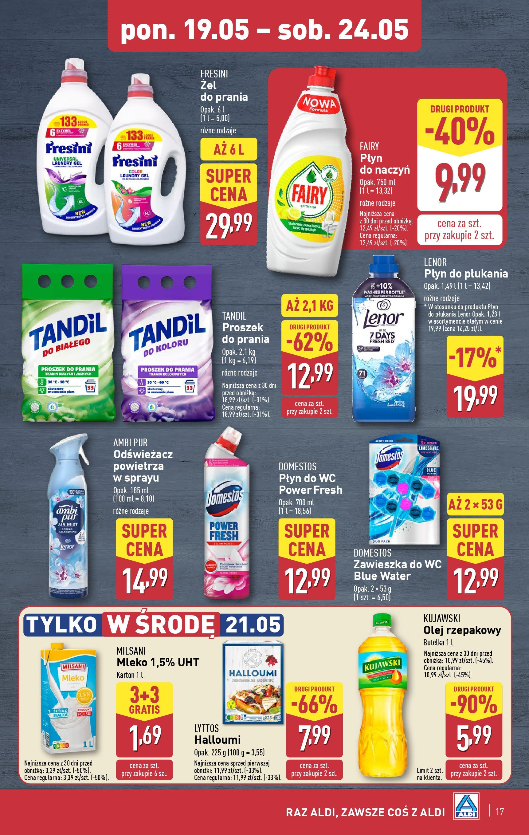 Aldi - Aldi Gazetka Cała wazna do 24.05 od 18.05.2025 | Nowa PDF gazetka | Strona: 17 | Produkty: Cytryna, Odświeżacz, Odświeżacz powietrza, Płyn do płukania Lenor Aldi - Aldi Gazetka Cała wazna do 24.05 od 18.05.2025 - Ulotka PDF, promocje | Strona: 17 | Produkty: Cytryna, Odświeżacz, Odświeżacz powietrza, Płyn do płukania Lenor