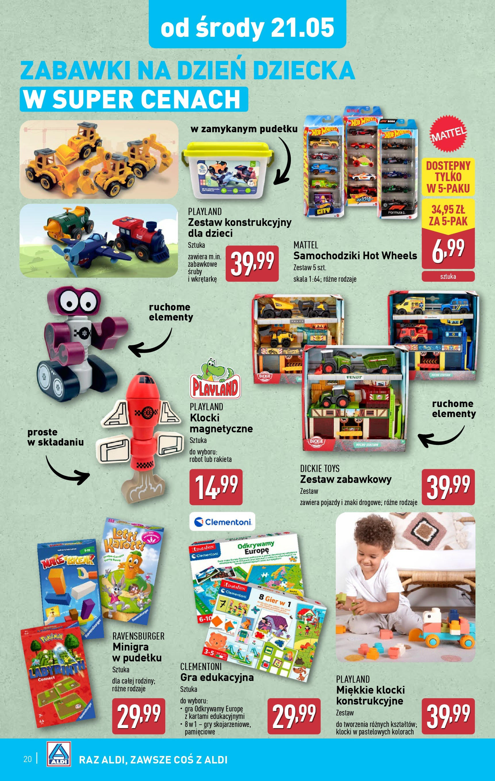 Aldi - Aldi Gazetka Cała wazna do 24.05 od 18.05.2025 | Nowa PDF gazetka | Strona: 20 | Produkty: Gra, Robot, Gry, Klocki magnetyczne Aldi - Aldi Gazetka Cała wazna do 24.05 od 18.05.2025 - Ulotka PDF, promocje | Strona: 20 | Produkty: Gra, Robot, Gry, Klocki magnetyczne