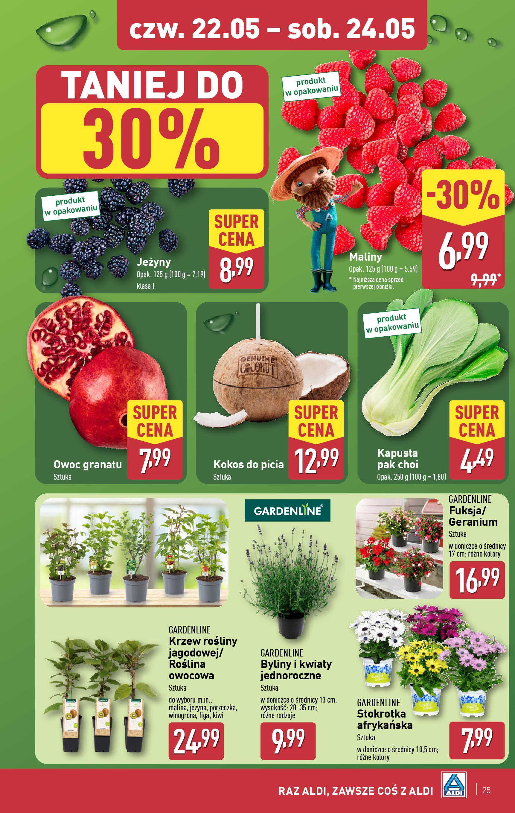 Aldi - Aldi Gazetka Cała wazna do 24.05 od 18.05.2025 | Nowa PDF gazetka | Strona: 25 | Produkty: Kapusta, Maliny, Jeżyny, Kiwi Aldi - Aldi Gazetka Cała wazna do 24.05 od 18.05.2025 - Ulotka PDF, promocje | Strona: 25 | Produkty: Kapusta, Maliny, Jeżyny, Kiwi