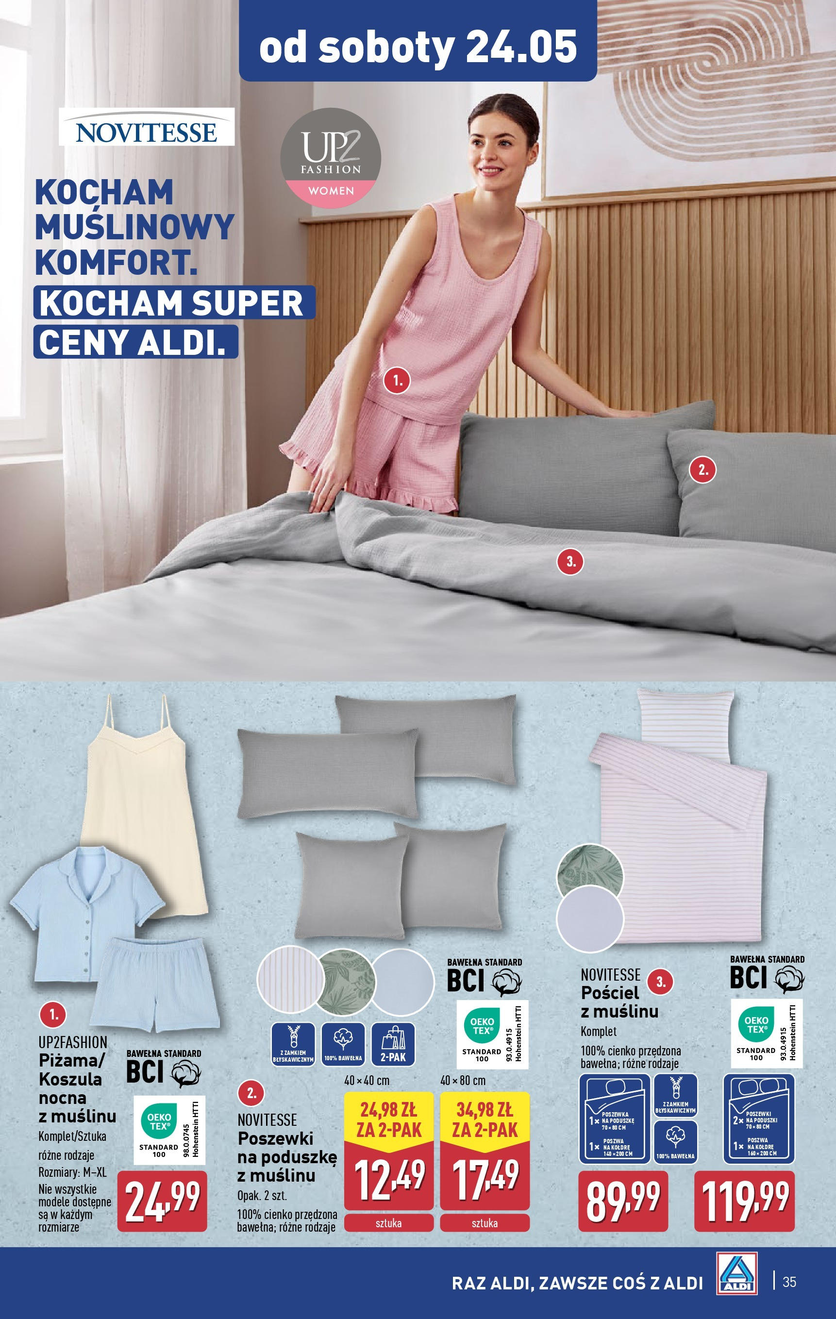 Aldi - Aldi Gazetka Cała wazna do 24.05 od 18.05.2025 | Nowa PDF gazetka | Strona: 35 | Produkty: Pościel, Koszula Aldi - Aldi Gazetka Cała wazna do 24.05 od 18.05.2025 - Ulotka PDF, promocje | Strona: 35 | Produkty: Pościel, Koszula