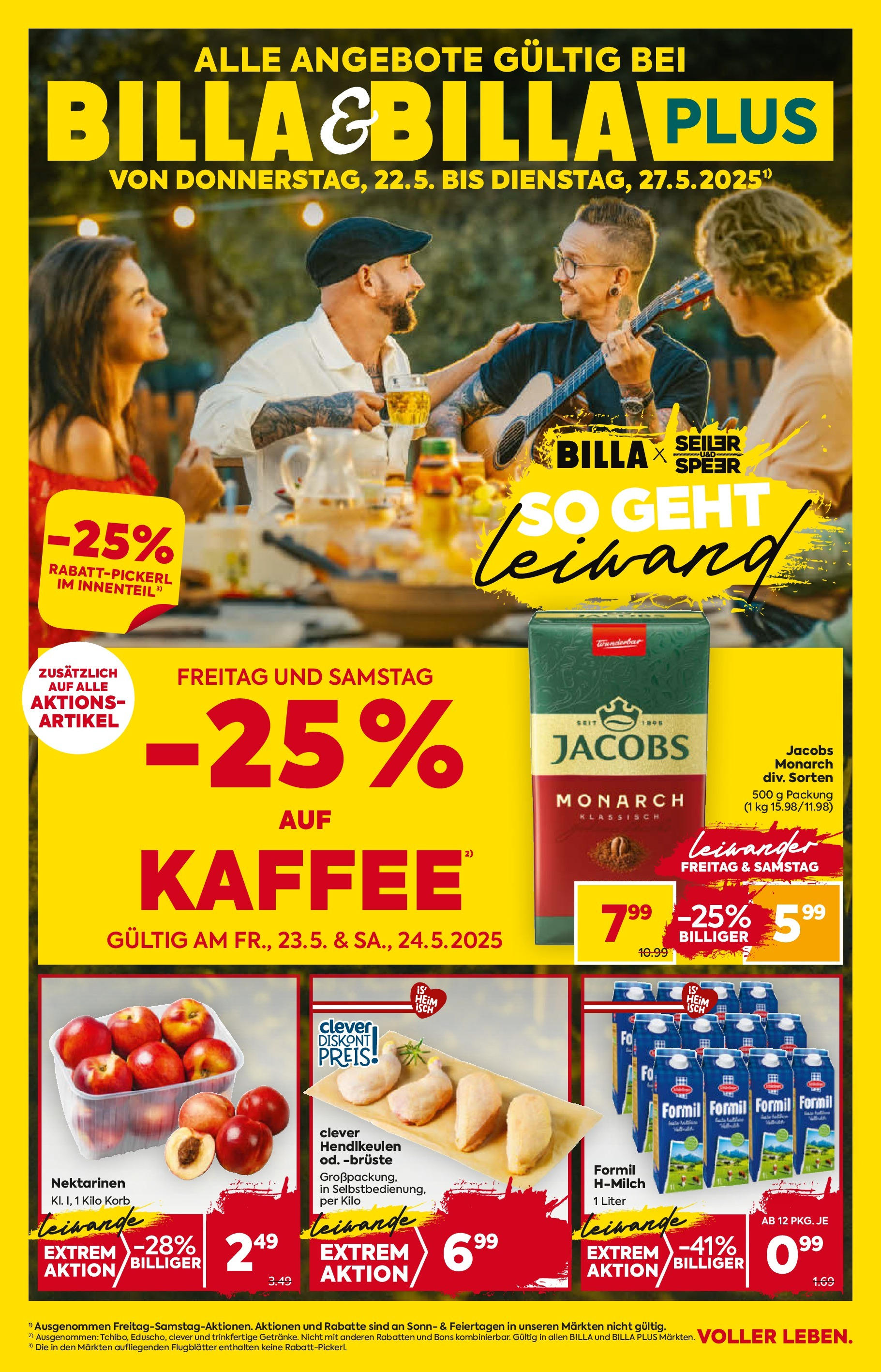 Billa Flugblatt - Grieskirchen ab 22.05.2025 - Angebote, Prospekt | Seite: 1 | Produkte: Korb, Kaffee