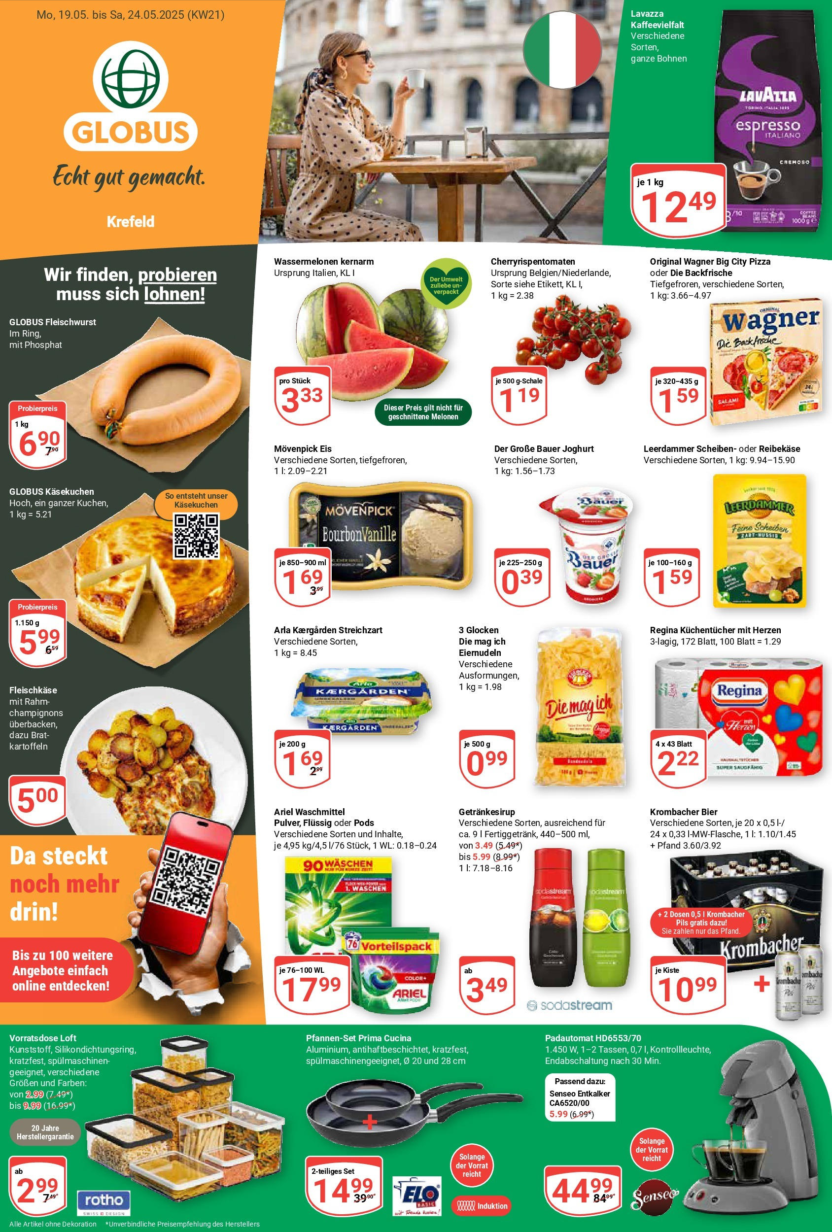 Globus prospekt Krefeld (ab 19.05.2025) » Angebote ab Montag | Seite: 5 | Produkte: Lavazza, Bier, Champignons, Kartoffeln Globus prospekt Krefeld (ab 19.05.2025) » Angebote online | Seite: 5 | Produkte: Lavazza, Bier, Champignons, Kartoffeln