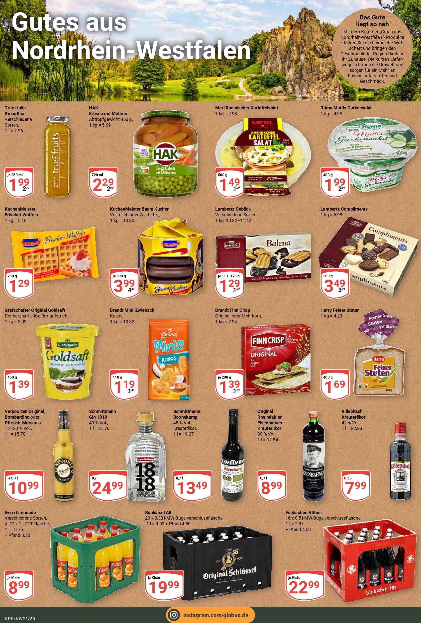 Globus prospekt Krefeld (ab 19.05.2025) » Angebote ab Montag | Seite: 16 | Produkte: Kuchen, Gin, Salat, Erbsen Globus prospekt Krefeld (ab 19.05.2025) » Angebote online | Seite: 16 | Produkte: Kuchen, Gin, Salat, Erbsen