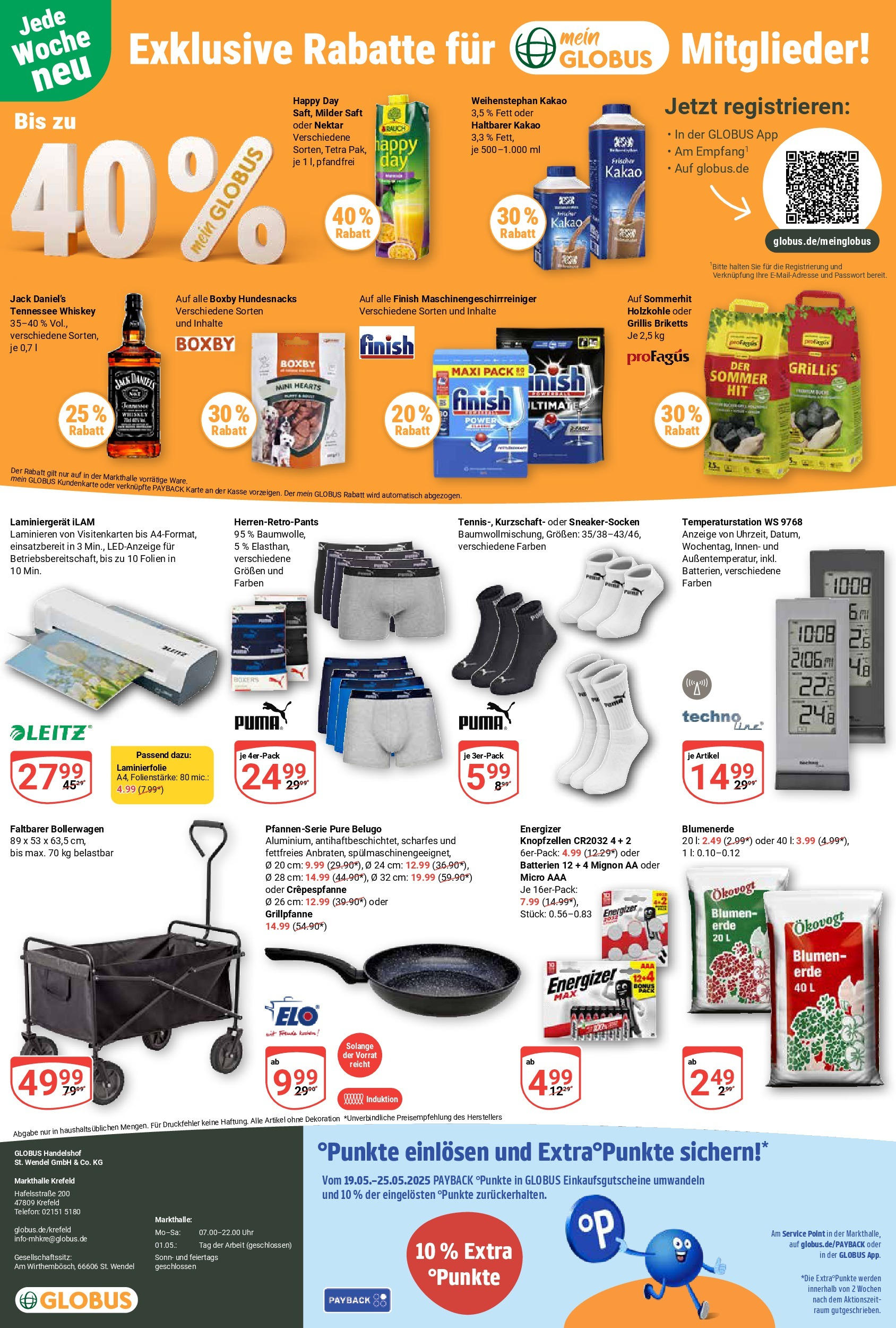 Globus prospekt Krefeld (ab 19.05.2025) » Angebote ab Montag | Seite: 27 | Produkte: Laminator, Blumen, Whiskey, Uhr Globus prospekt Krefeld (ab 19.05.2025) » Angebote online | Seite: 27 | Produkte: Laminator, Blumen, Whiskey, Uhr