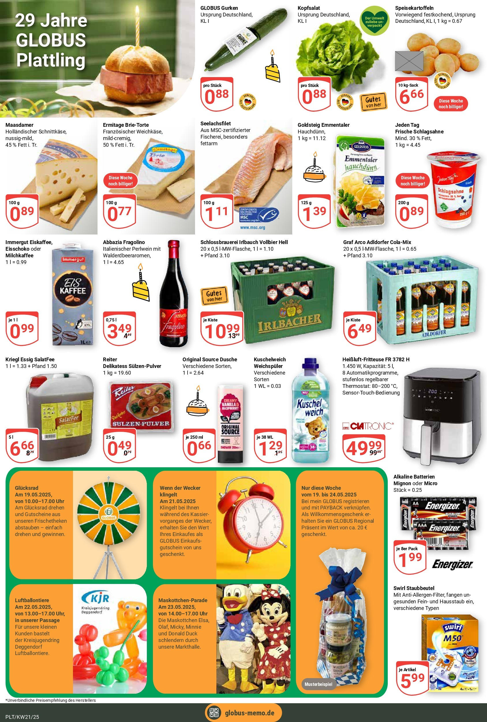 Globus prospekt Plattling (ab 19.05.2025) » Angebote ab Montag | Seite: 2 | Produkte: Dressing, Kuschelweich, Weichspüler, Heißluftfritteuse Globus prospekt Plattling (ab 19.05.2025) » Angebote online | Seite: 2 | Produkte: Dressing, Kuschelweich, Weichspüler, Heißluftfritteuse