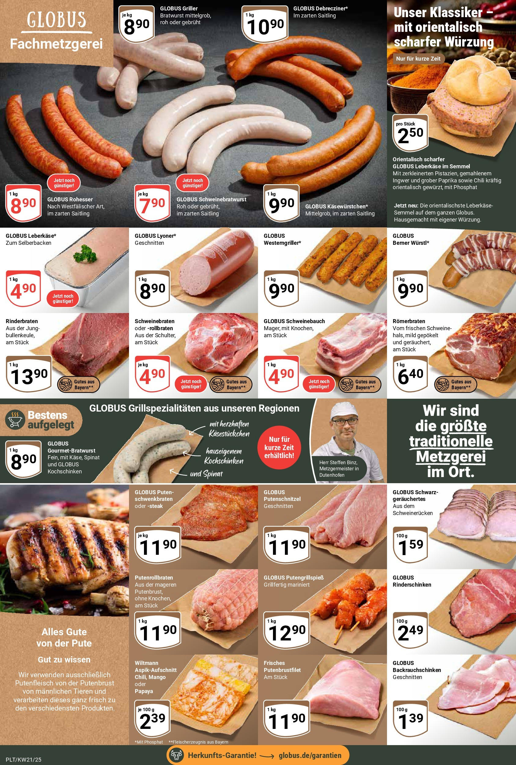 Globus prospekt Plattling (ab 19.05.2025) » Angebote ab Montag | Seite: 7 | Produkte: Schweinebauch, Putenschnitzel, Schweinerucken, Leberkase Globus prospekt Plattling (ab 19.05.2025) » Angebote online | Seite: 7 | Produkte: Schweinebauch, Putenschnitzel, Schweinerucken, Leberkase