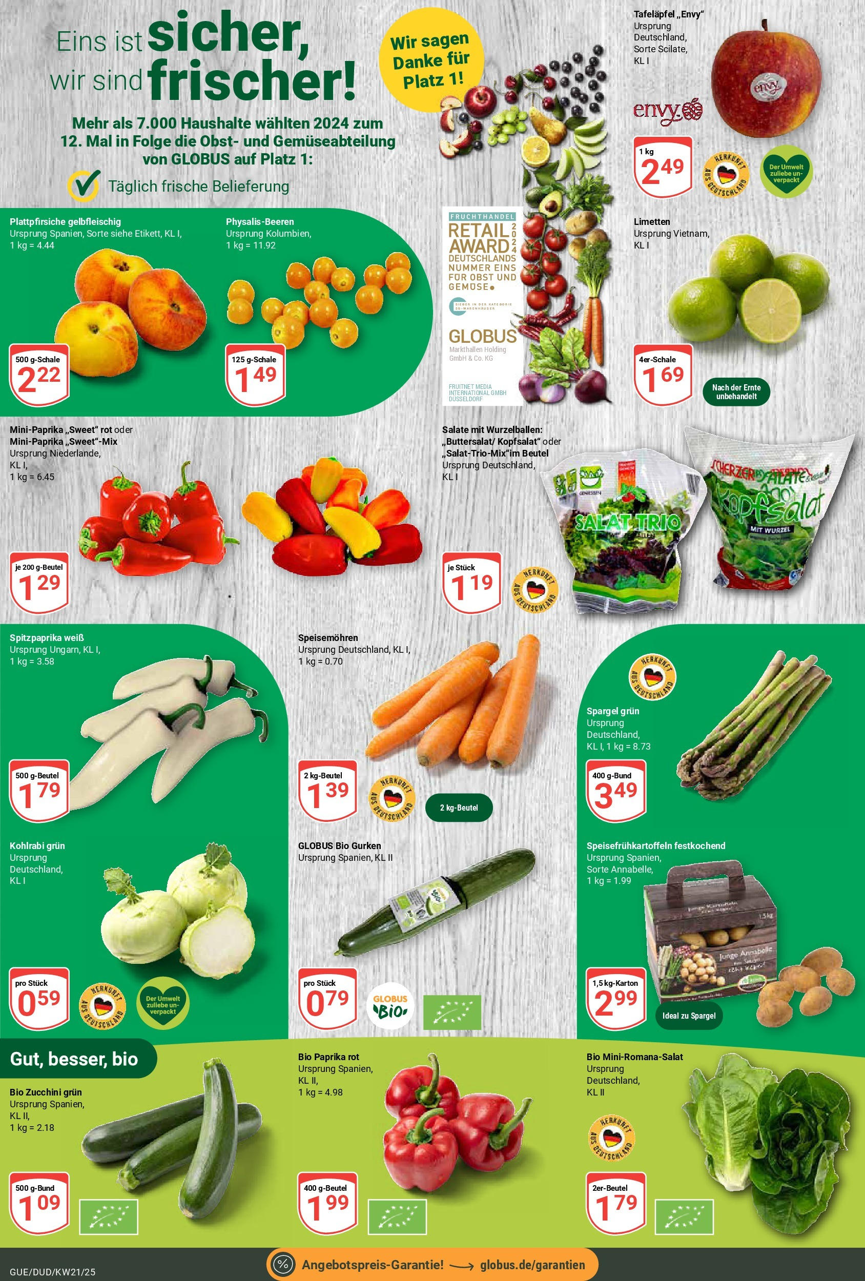 Globus prospekt Saarbrücken-Güdingen (ab 19.05.2025) » Angebote ab Montag | Seite: 6 | Produkte: Limetten, Kohlrabi, Zucchini, Salat Globus prospekt Saarbrücken-Güdingen (ab 19.05.2025) » Angebote online | Seite: 6 | Produkte: Limetten, Kohlrabi, Zucchini, Salat