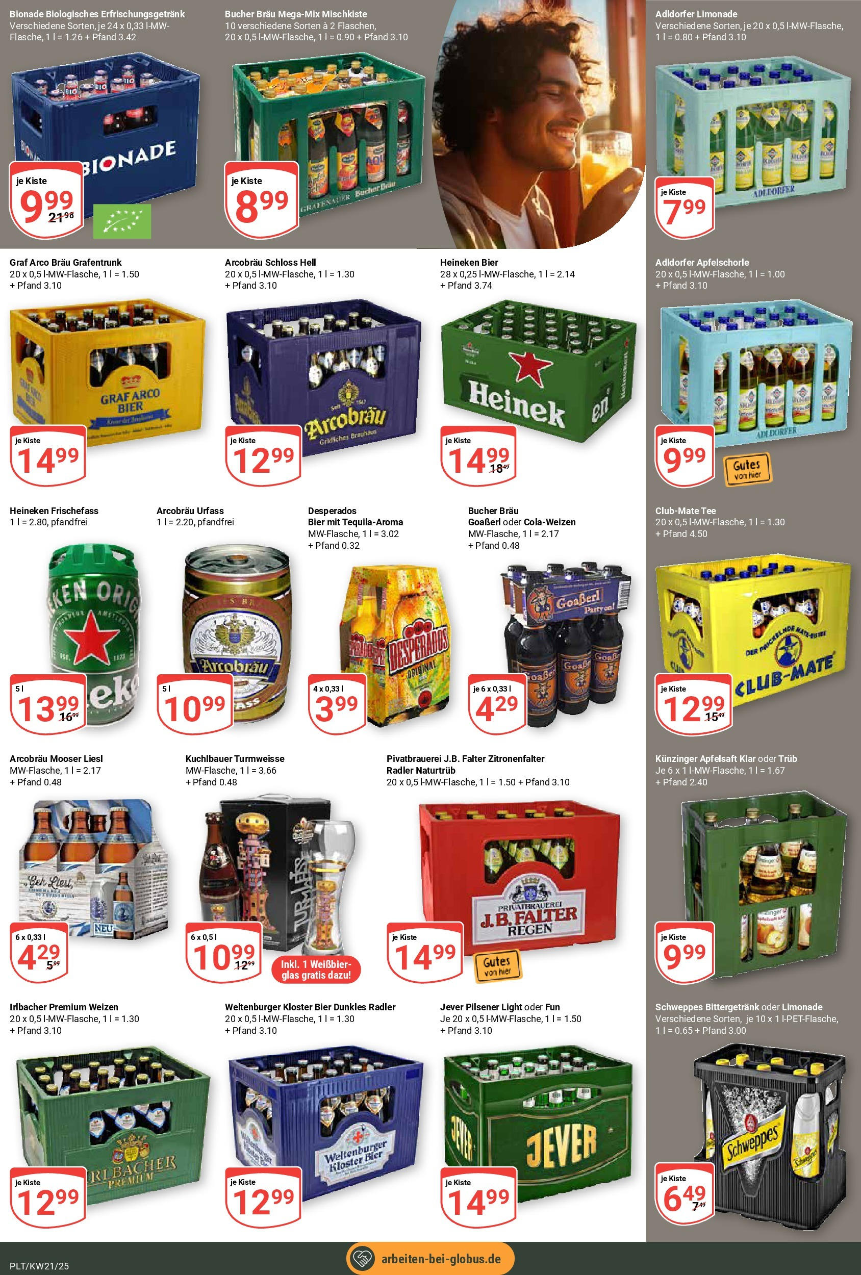 Globus prospekt Plattling (ab 19.05.2025) » Angebote ab Montag | Seite: 15 | Produkte: Limonade, Heineken, Desperados, Tee Globus prospekt Plattling (ab 19.05.2025) » Angebote online | Seite: 15 | Produkte: Limonade, Heineken, Desperados, Tee