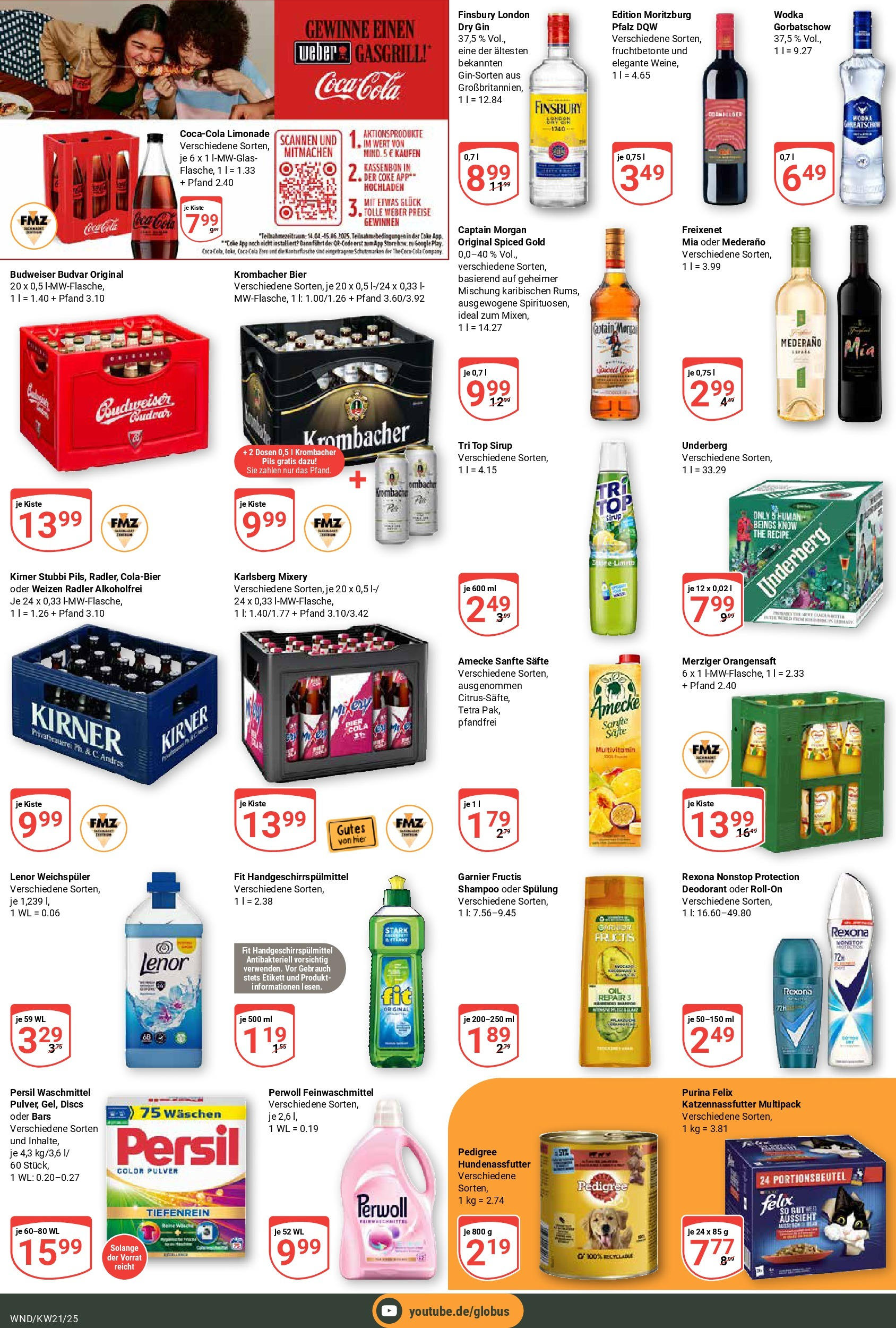 Globus prospekt St. Wendel (ab 19.05.2025) » Angebote ab Montag | Seite: 5 | Produkte: Rum, Spülung, Deodorant, Gin Globus prospekt St. Wendel (ab 19.05.2025) » Angebote online | Seite: 5 | Produkte: Rum, Spülung, Deodorant, Gin
