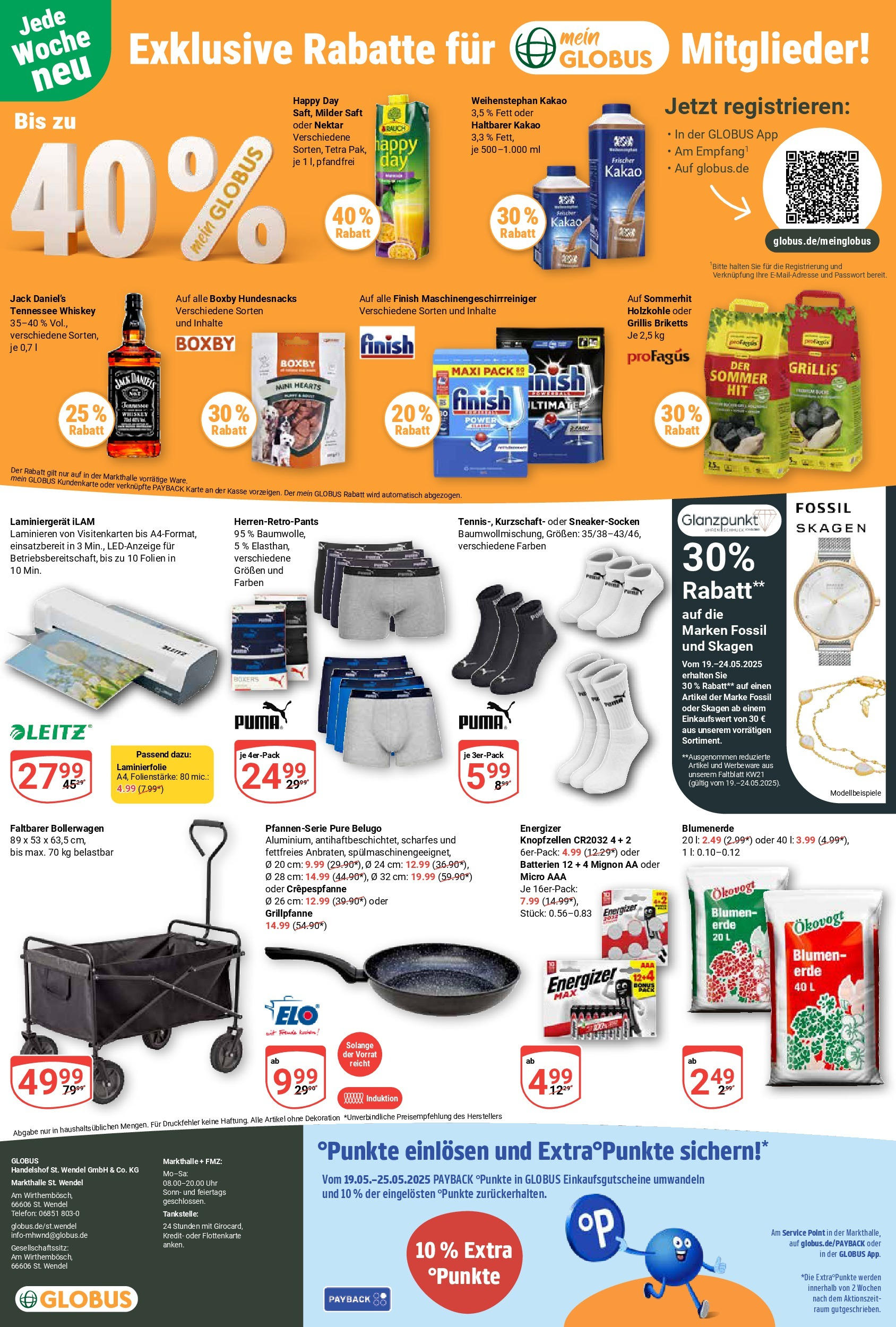 Globus prospekt St. Wendel (ab 19.05.2025) » Angebote ab Montag | Seite: 28 | Produkte: Batterien, Finish, Saft, Uhr Globus prospekt St. Wendel (ab 19.05.2025) » Angebote online | Seite: 28 | Produkte: Batterien, Finish, Saft, Uhr