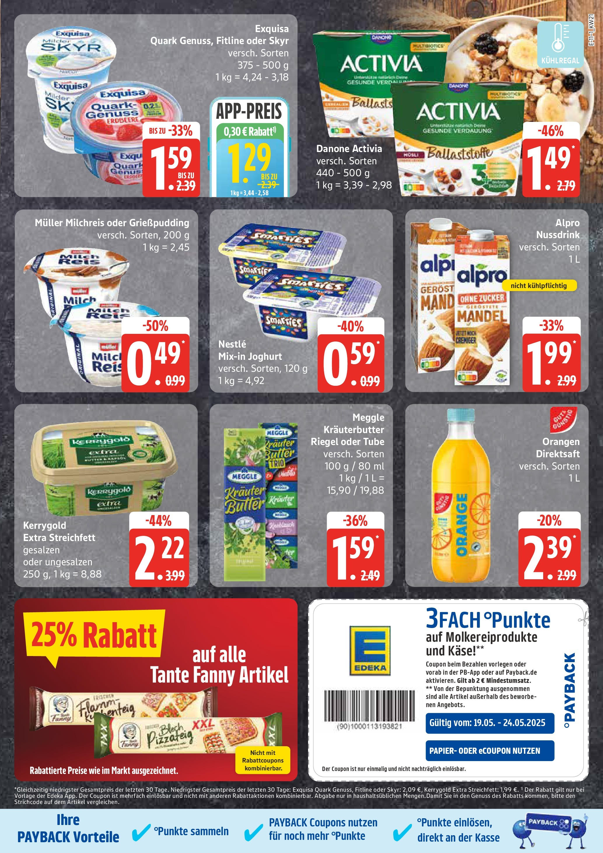 Edeka - EDEKA: Wochenangebote (ab 18.05.2025) » Angebote Online | Seite: 11 | Produkte: Butter, Käse, Smarties, Zucker Edeka - EDEKA: Wochenangebote (ab 18.05.2025) » Angebote Online | Seite: 11 | Produkte: Butter, Käse, Smarties, Zucker