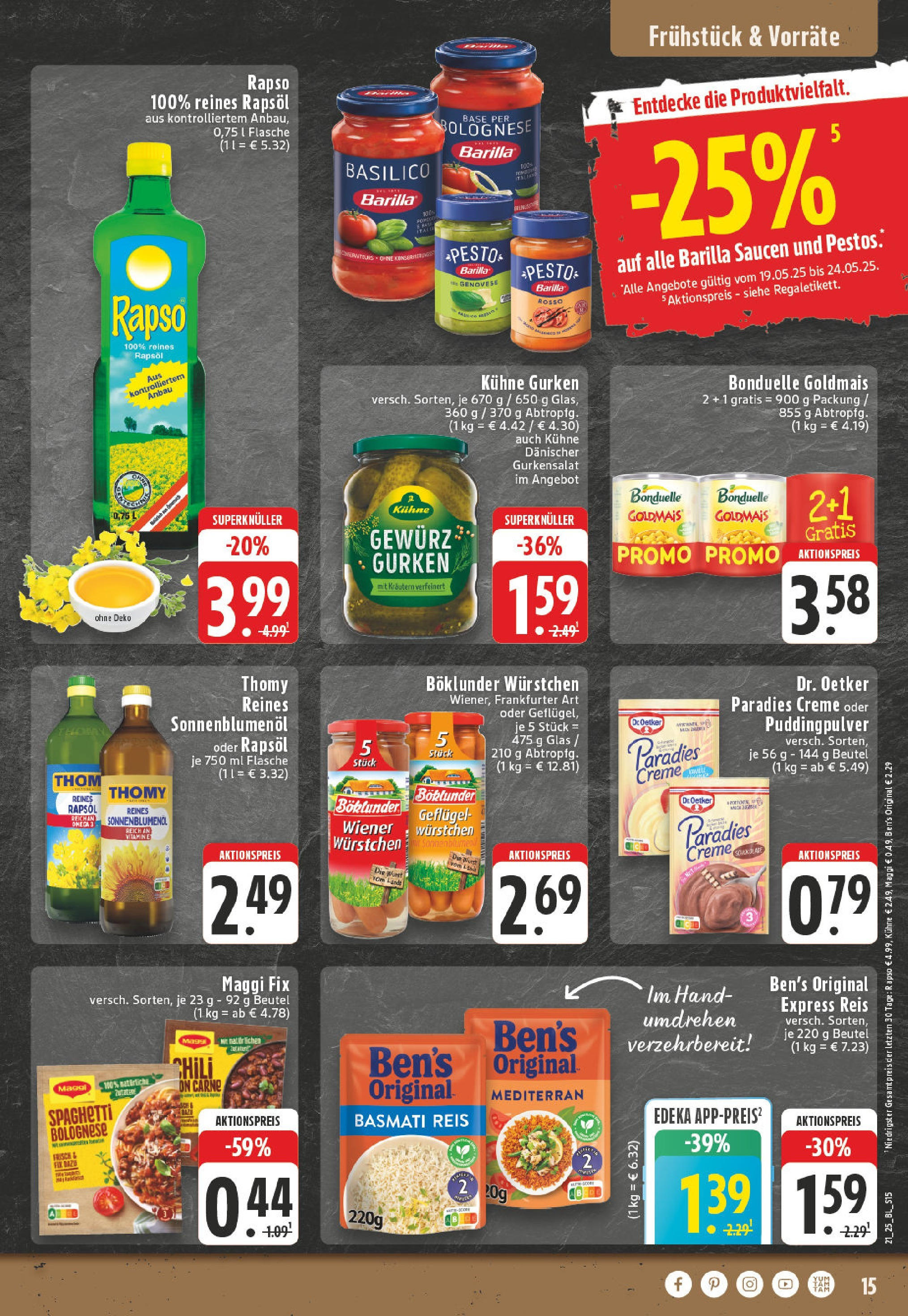 Edeka - Düsseldorf - Bilk (ab 19.05.2025) » Angebote Online | Seite: 15 | Produkte: Barilla, Sonnenblumenol, Creme, Wurst Edeka - Düsseldorf - Bilk (ab 19.05.2025) » Angebote Online | Seite: 15 | Produkte: Barilla, Sonnenblumenol, Creme, Wurst