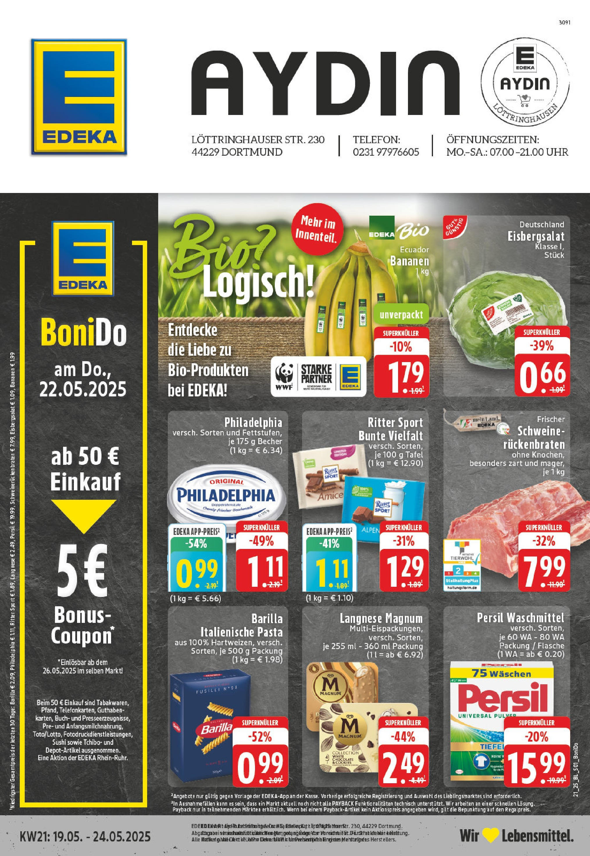 EDEKA Prospekt ab 19.05.2025 - Dortmund Online Vorschau von dem Prospekt des Geschäftes Edeka, gültig ab dem 19.05.2025