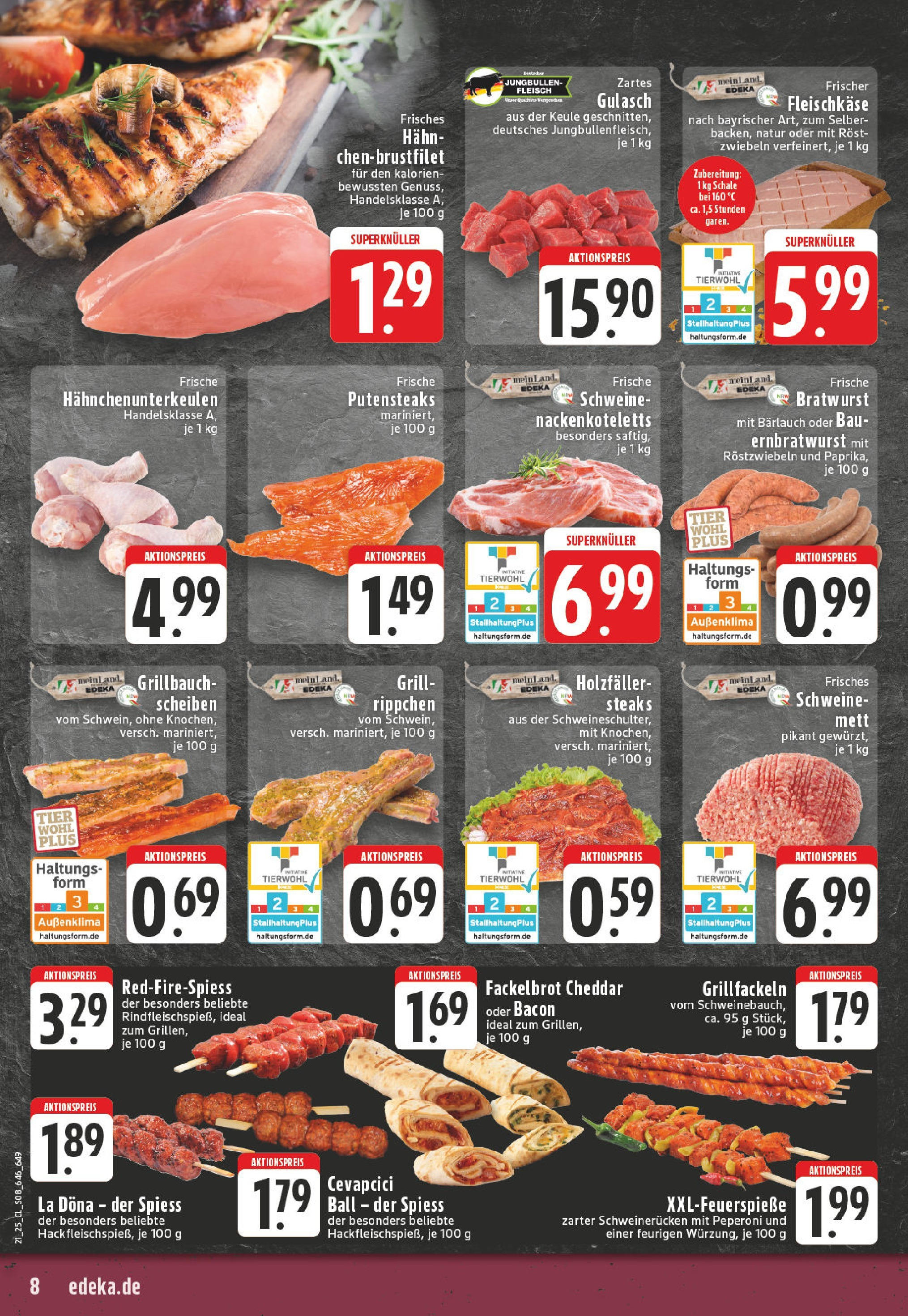 Edeka - Düsseldorf - Bilk (ab 19.05.2025) » Angebote Online | Seite: 8 | Produkte: Bratwurst, Zwiebeln, Gulasch, Schweinerucken Edeka - Düsseldorf - Bilk (ab 19.05.2025) » Angebote Online | Seite: 8 | Produkte: Bratwurst, Zwiebeln, Gulasch, Schweinerucken