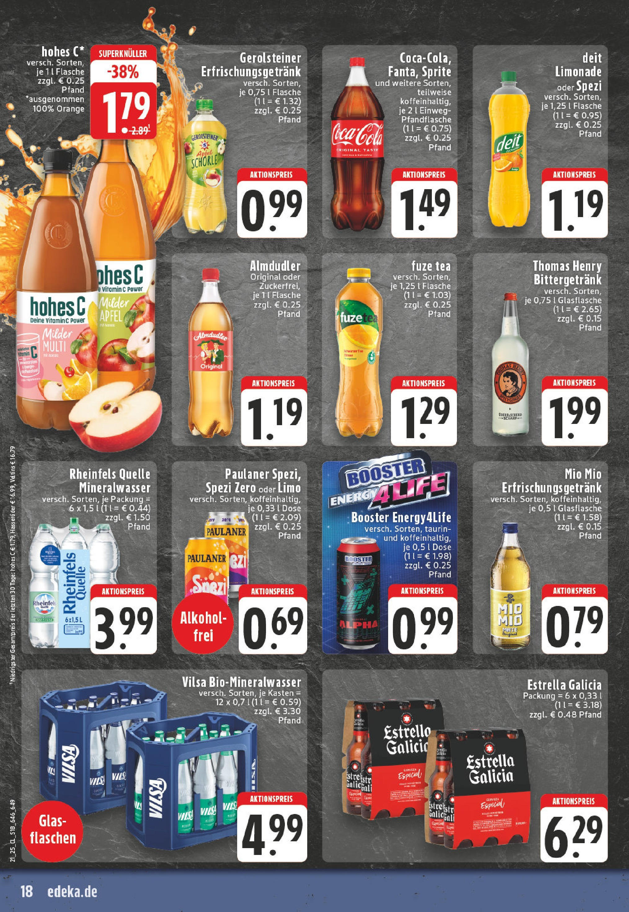 Edeka - Düsseldorf - Bilk (ab 19.05.2025) » Angebote Online | Seite: 18 | Produkte: Mineralwasser, Hohes c, Paulaner, Rheinfels quelle Edeka - Düsseldorf - Bilk (ab 19.05.2025) » Angebote Online | Seite: 18 | Produkte: Mineralwasser, Hohes c, Paulaner, Rheinfels quelle