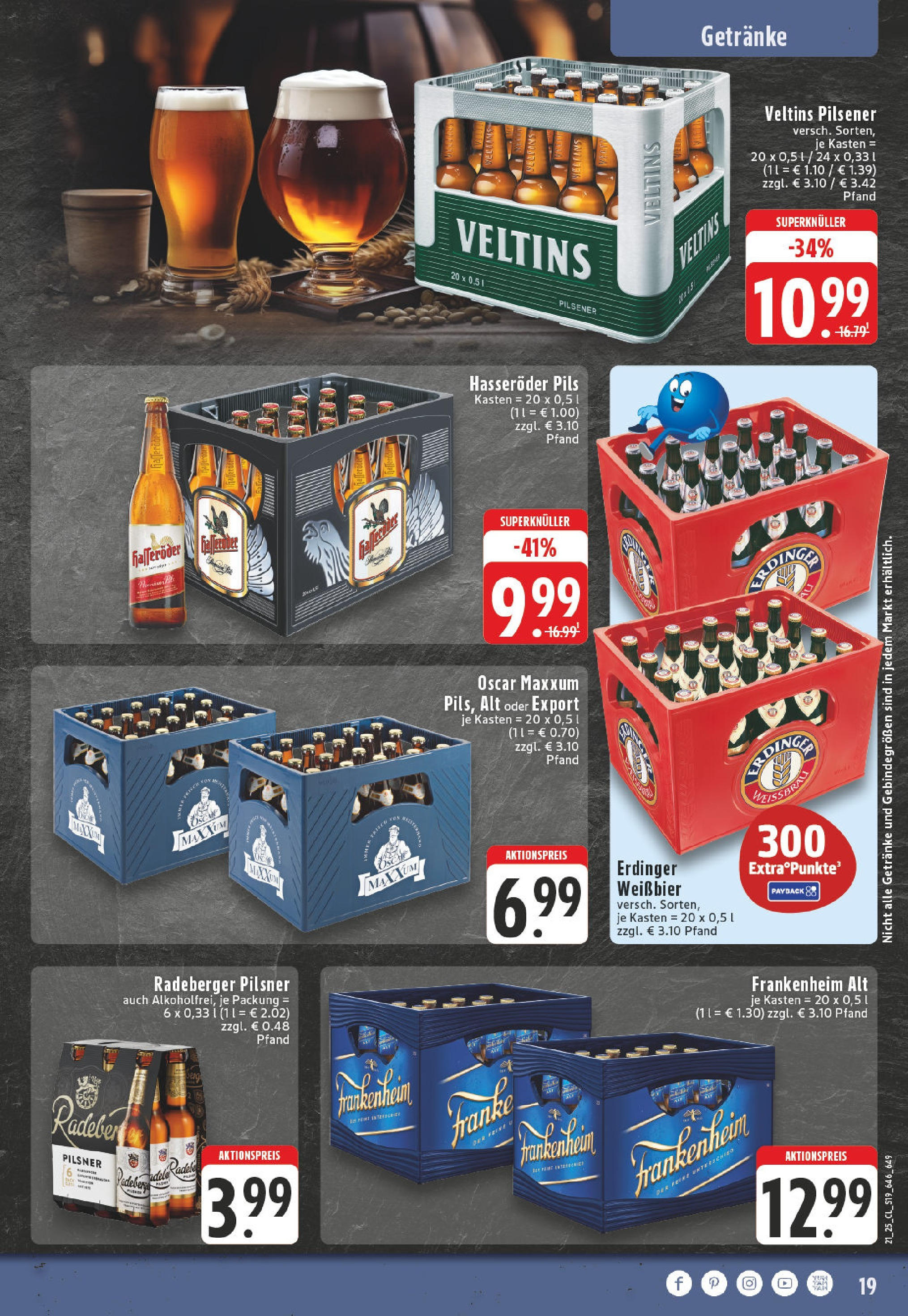 Edeka - Düsseldorf - Bilk (ab 19.05.2025) » Angebote Online | Seite: 19 | Produkte: Erdinger, Weißbier, Pils, Hasseröder Edeka - Düsseldorf - Bilk (ab 19.05.2025) » Angebote Online | Seite: 19 | Produkte: Erdinger, Weißbier, Pils, Hasseröder