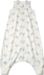 ALANA Schlafsack mit Beinen 0,5 TOG mit Wal-Muster, weiß, 110 cm
