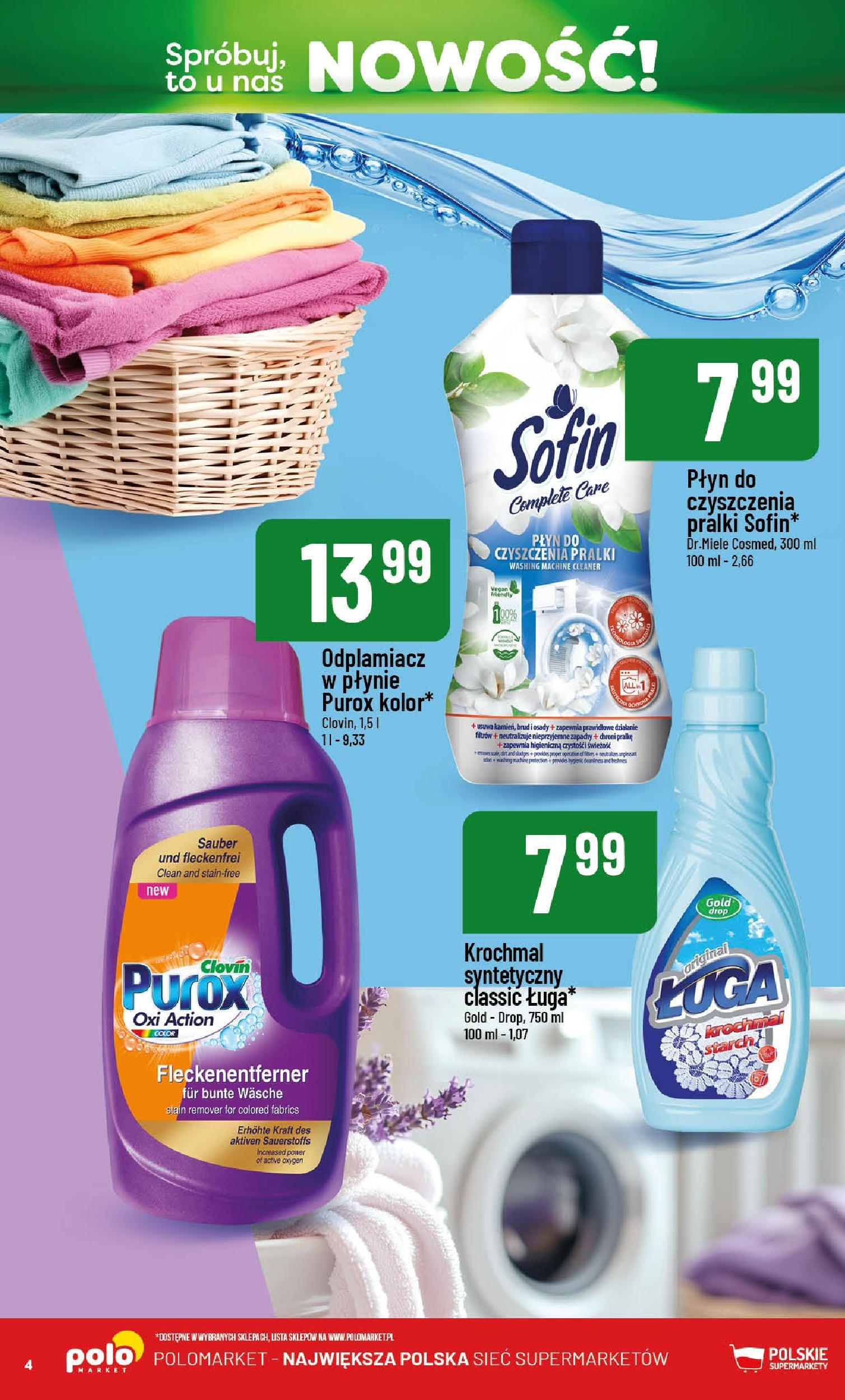 POLOmarket gazetka od jutra (21.05.2025) | Nowa PDF | Strona: 4 | Produkty: Płyn do czyszczenia pralki, Cleaner, Odplamiacz POLOmarket gazetka od jutra (21.05.2025) - Nowa PDF | Strona: 4 | Produkty: Płyn do czyszczenia pralki, Cleaner, Odplamiacz