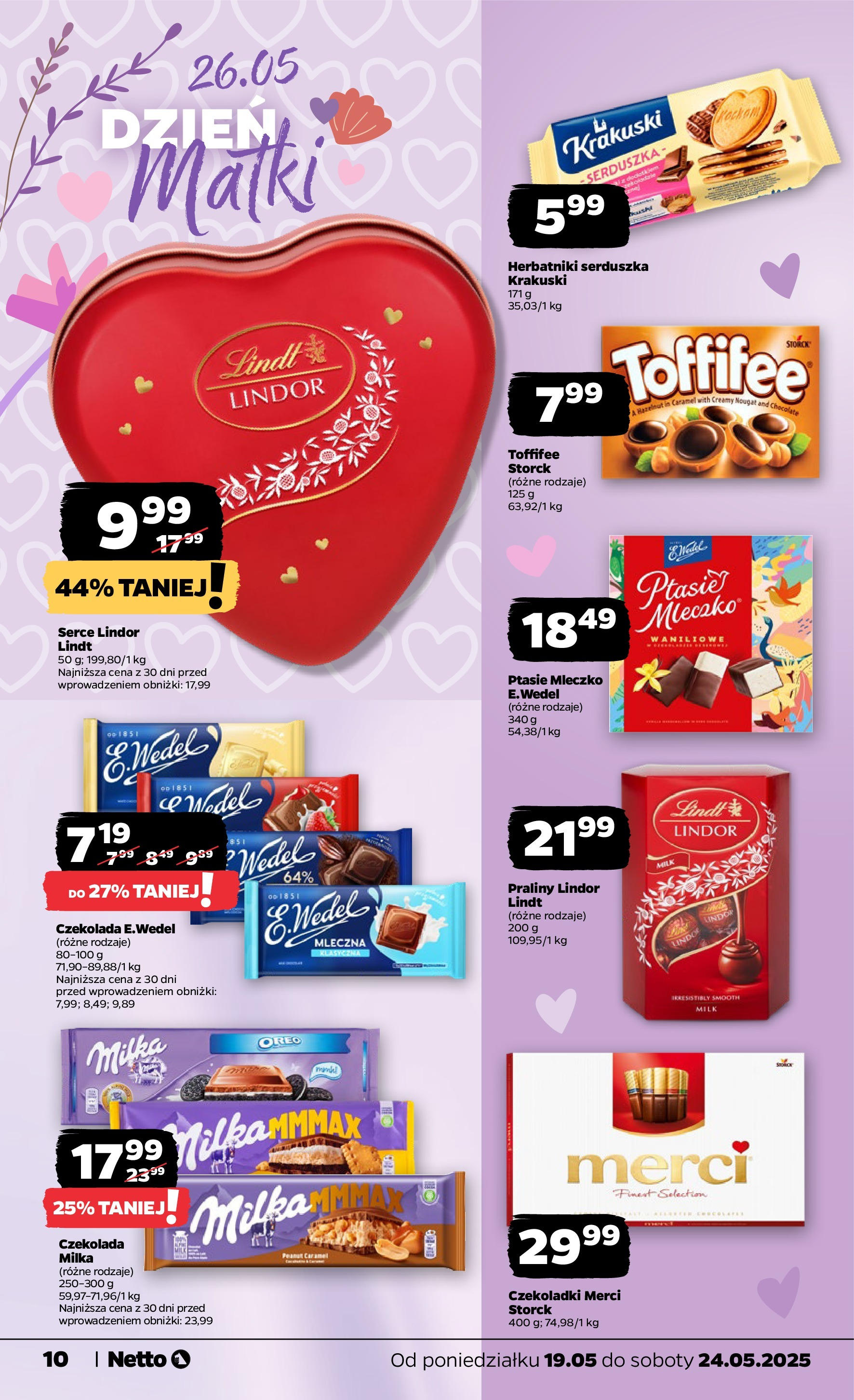 Netto - NETTO T21A ważne do 24.05 od 18.05.2025 | Promocje | Strona: 10 | Produkty: Merci, Toffifee, Milka, Czekolada Netto - NETTO T21A ważne do 24.05 od 18.05.2025 - Aktualne promocje | Strona: 10 | Produkty: Merci, Toffifee, Milka, Czekolada