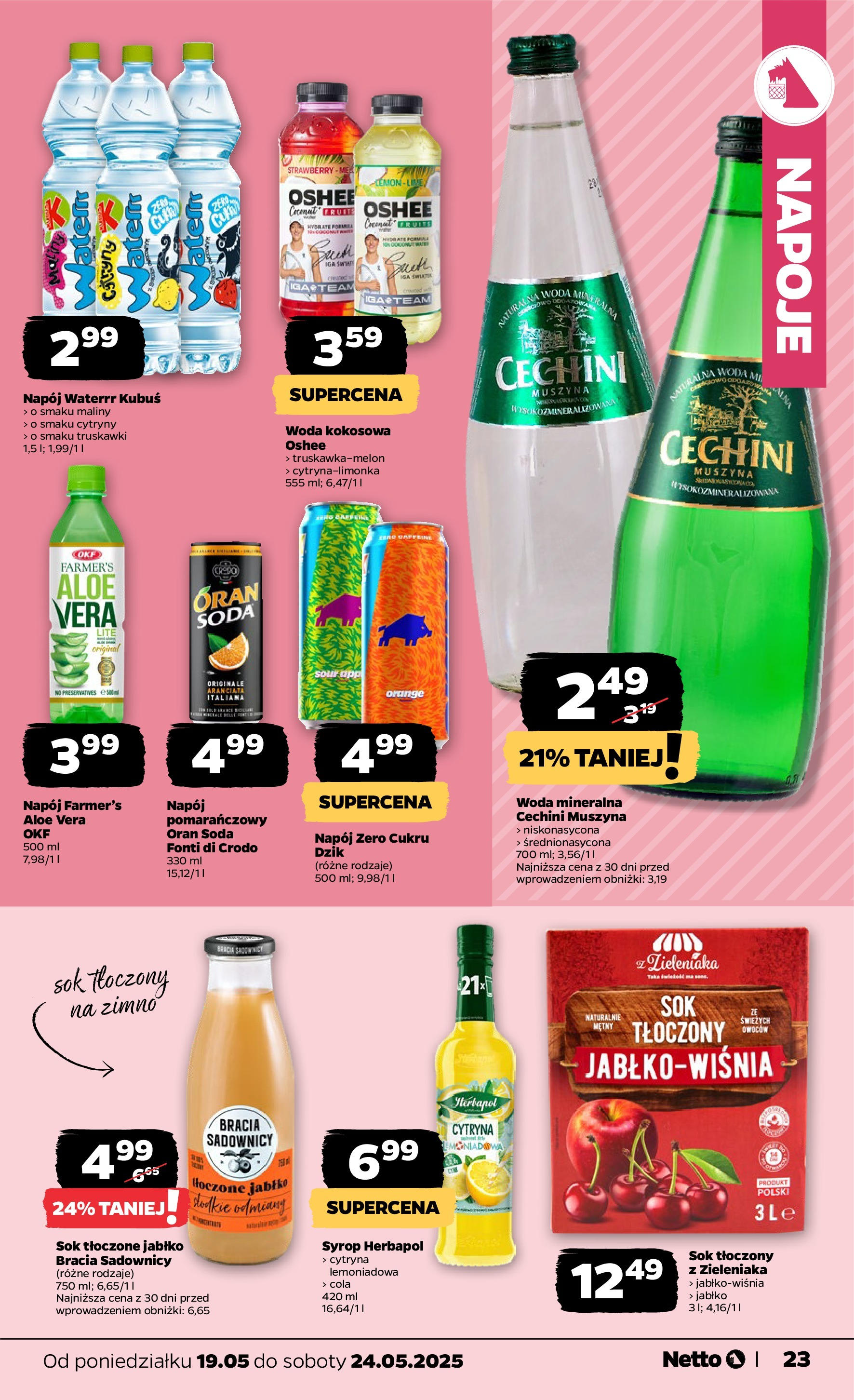 Netto - NETTO T21A ważne do 24.05 od 18.05.2025 | Promocje | Strona: 23 | Produkty: Cytryna, Syrop, Maliny, Woda kokosowa Netto - NETTO T21A ważne do 24.05 od 18.05.2025 - Aktualne promocje | Strona: 23 | Produkty: Cytryna, Syrop, Maliny, Woda kokosowa